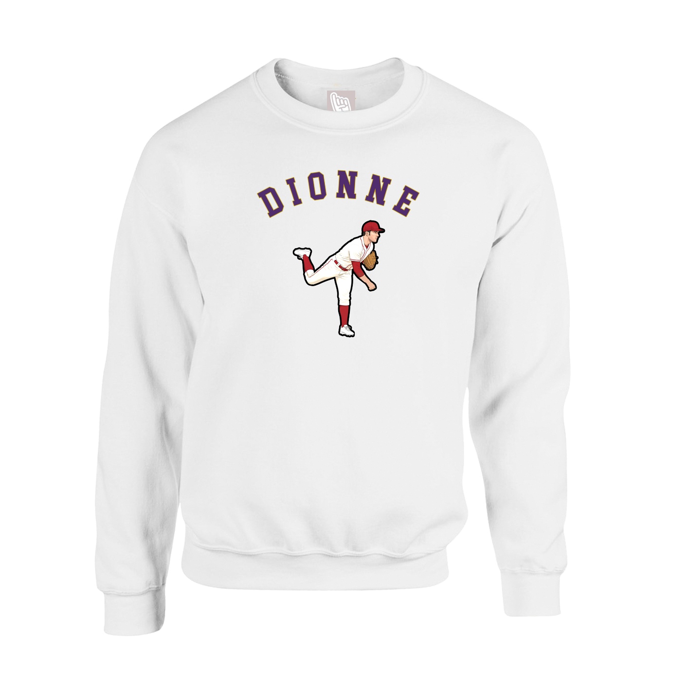 Fleece Crew — Shirsey Arch in White