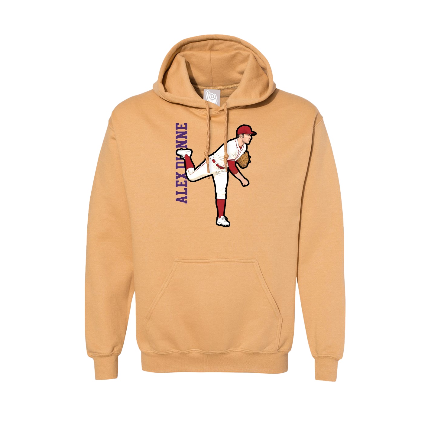 Hoodie — Name Vertical in Vegas Gold