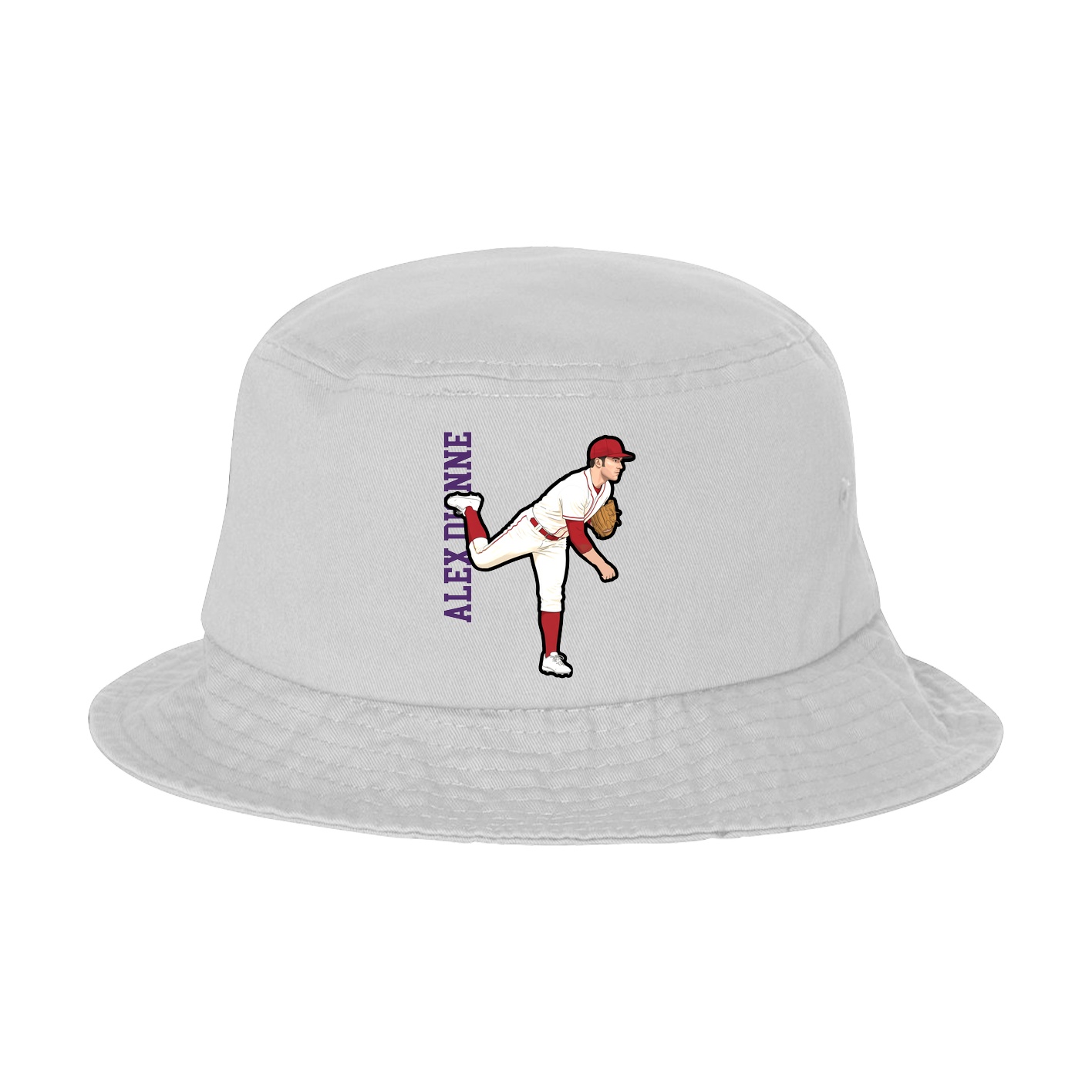 Bucket Cap — Name Vertical in White