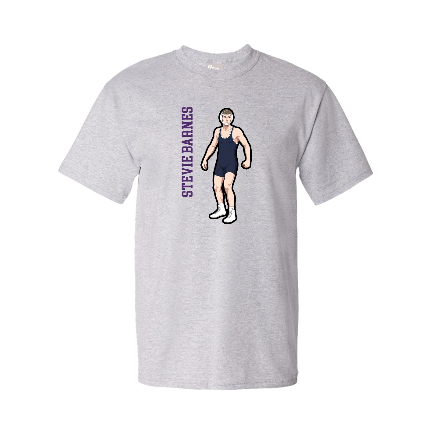 Tee — Name Vertical in Grey