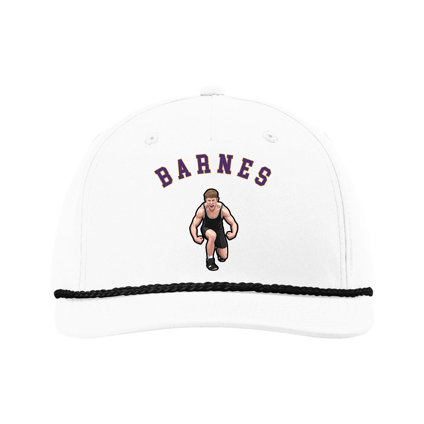 Five-Panel Classic Rope Cap — Shirsey Arch in White