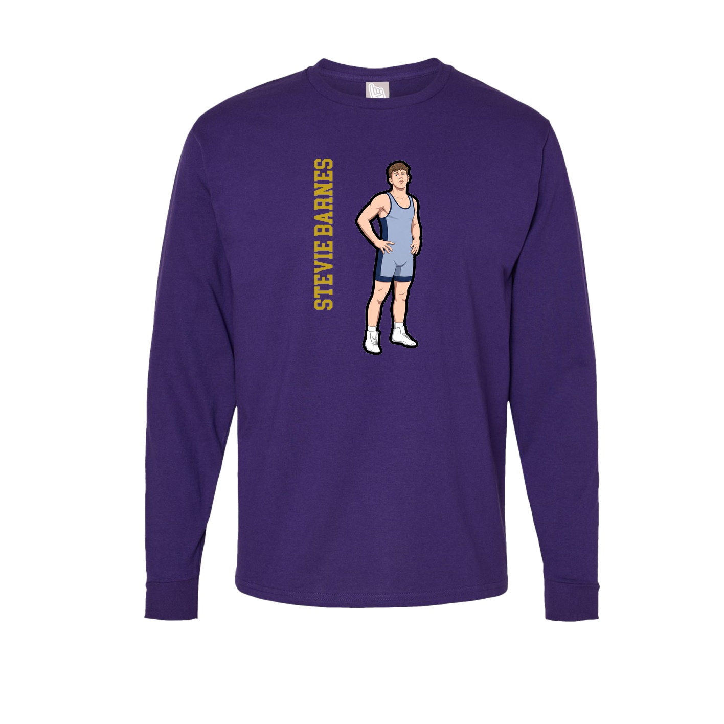 Long Sleeve Tee — Name Vertical in Purple