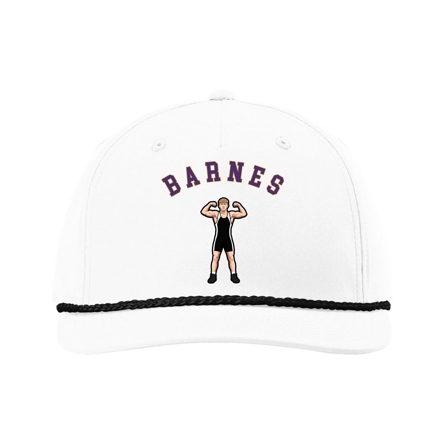 Five-Panel Classic Rope Cap — Shirsey Arch in White