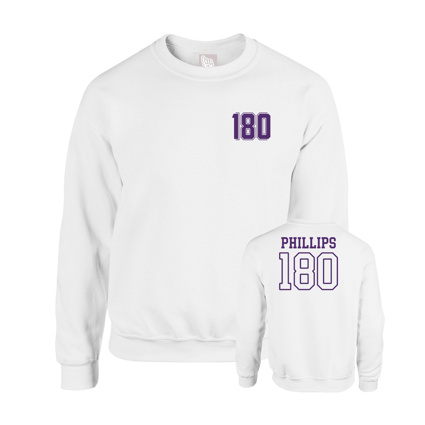 Fleece Crew — Chest Back in White