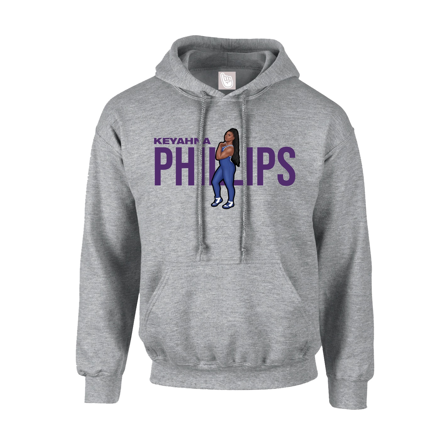 Youth Hoodie — Player Name in Grey