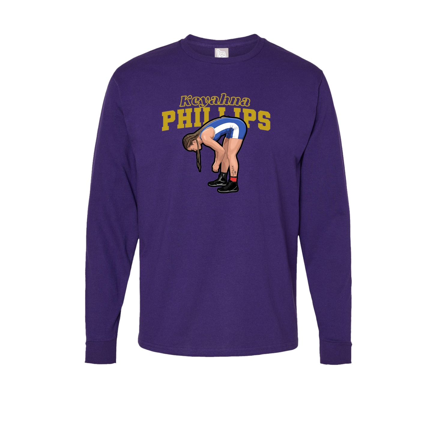 Long Sleeve Tee — Name Arch in Purple