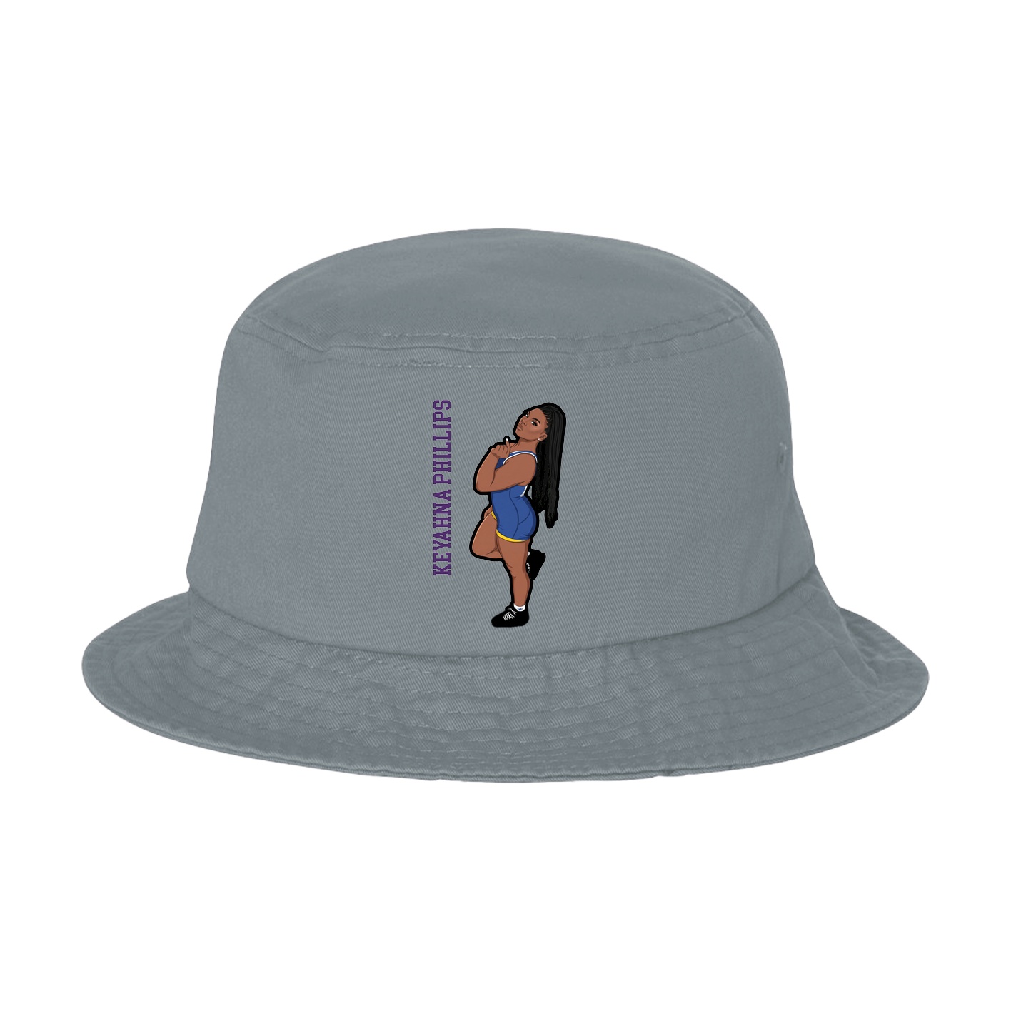 Bucket Cap — Name Vertical in Grey