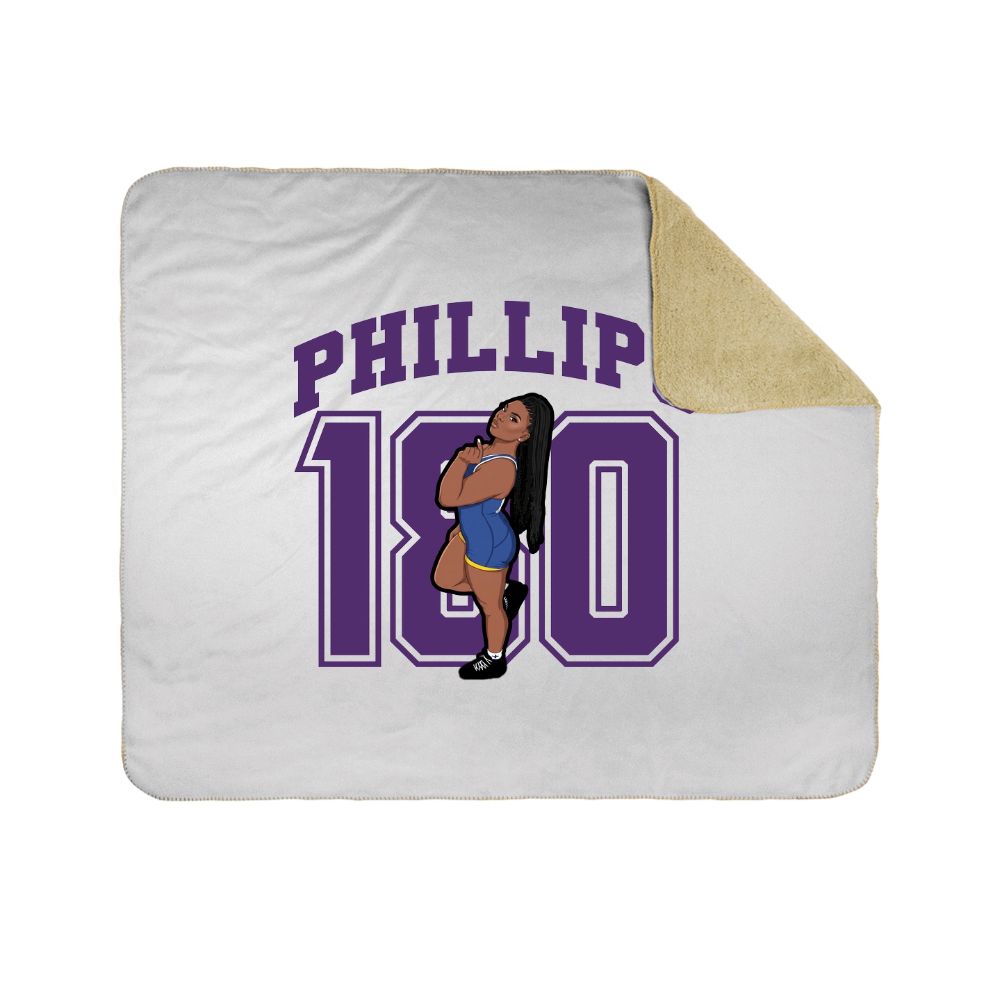 Throw Blanket — Number in White