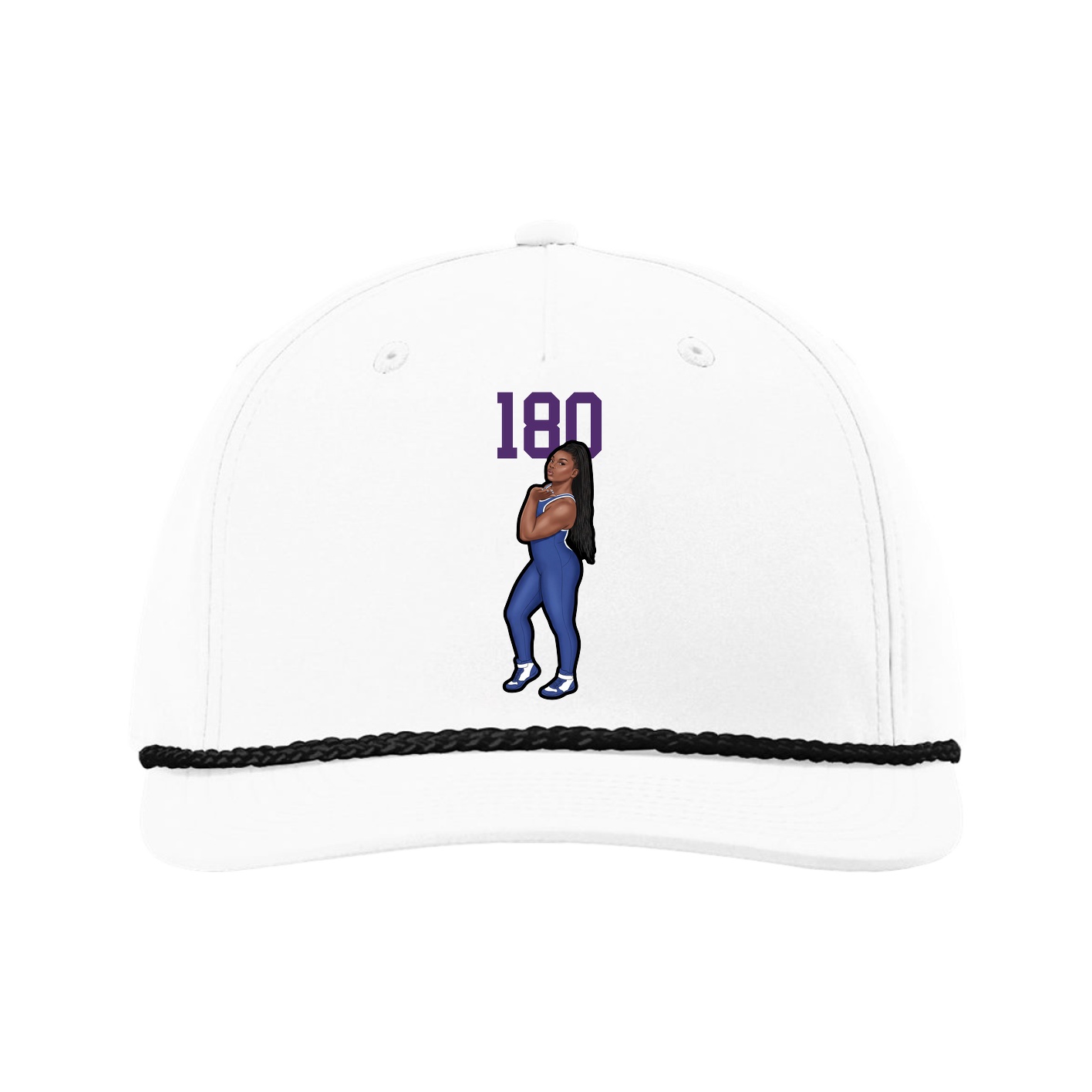 Five-Panel Classic Rope Cap — Number Top in White