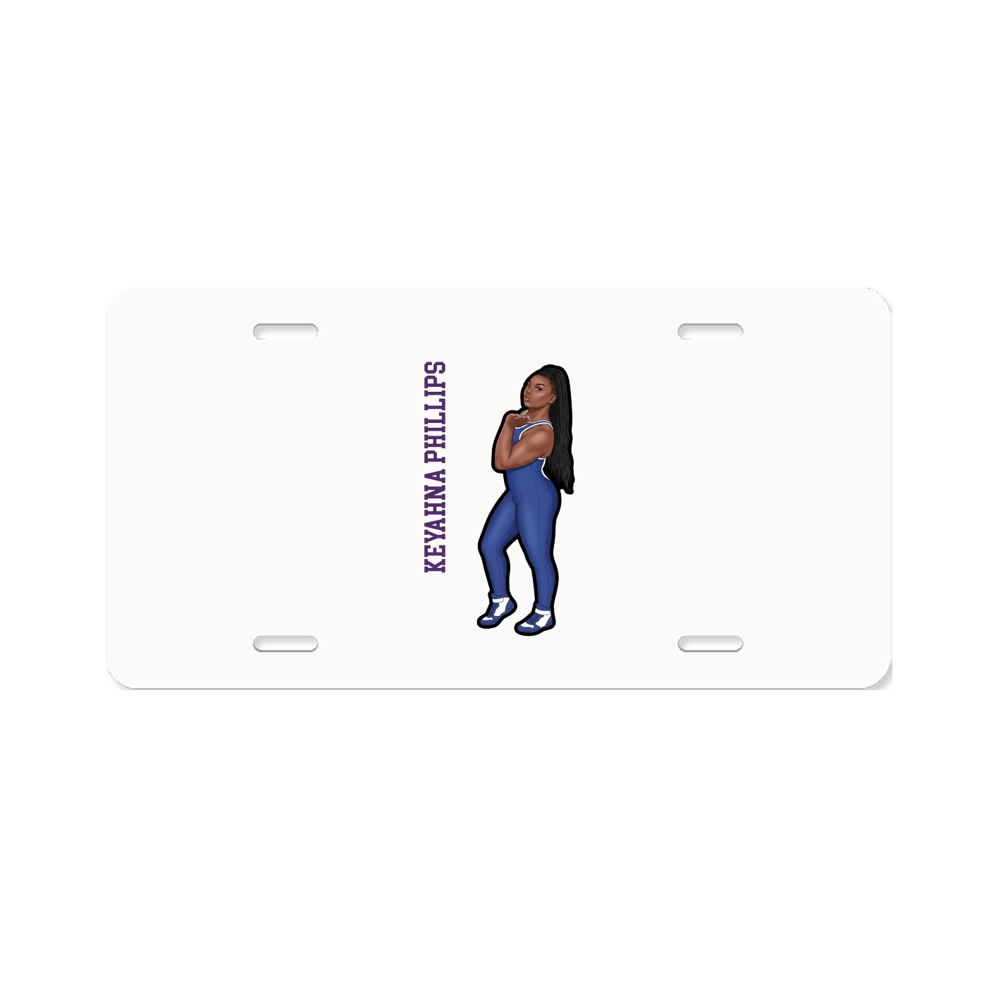 License Plate — Name Vertical in Classic