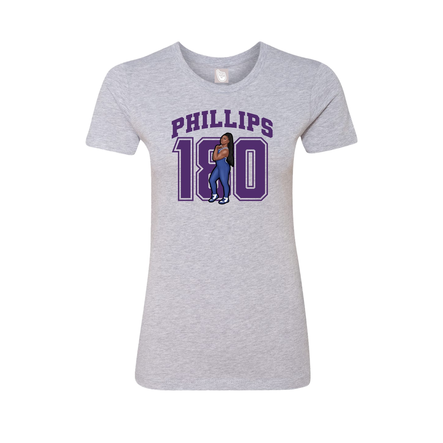 Fitted Women's Tee — Number in Grey