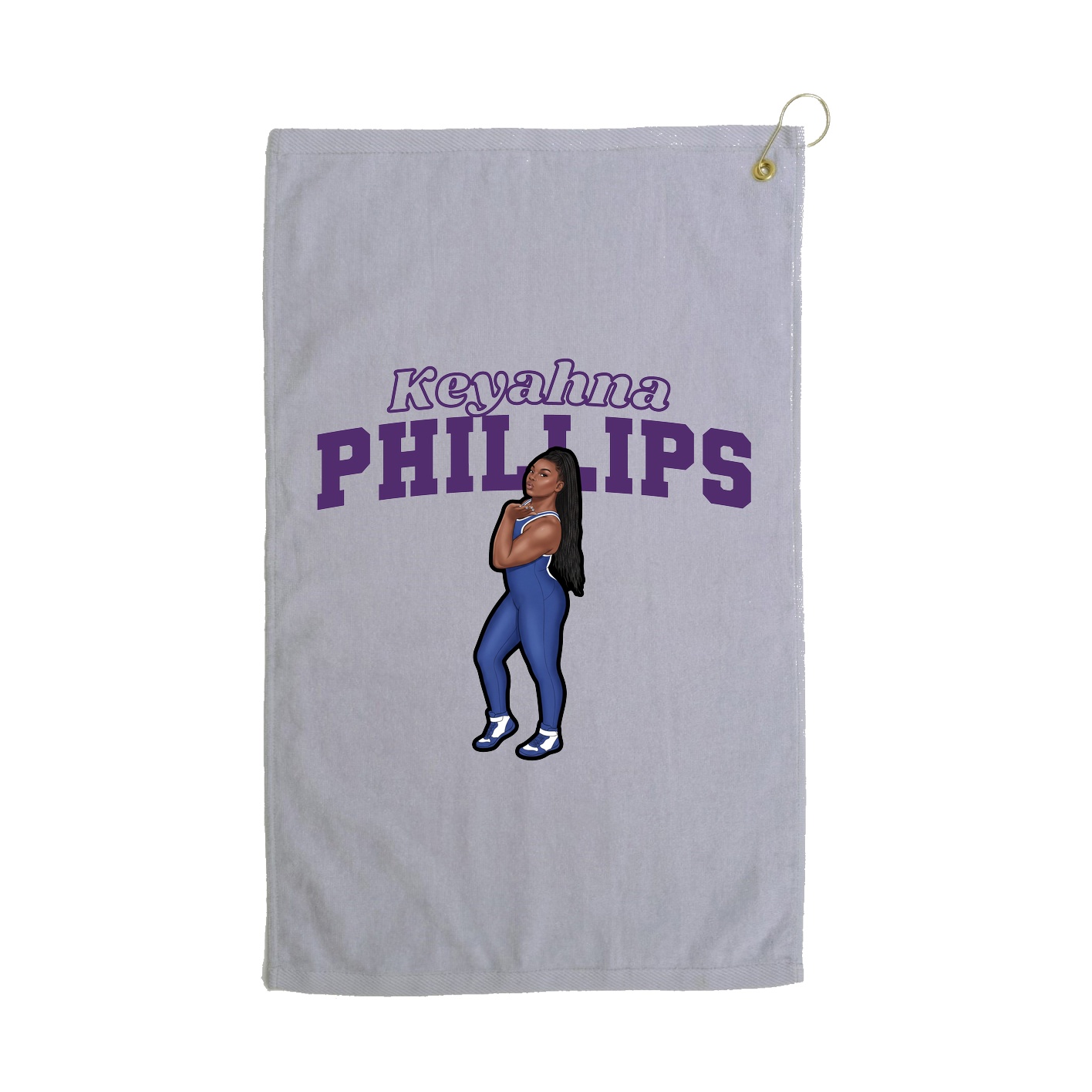 Golf Towel — Name Arch in Grey