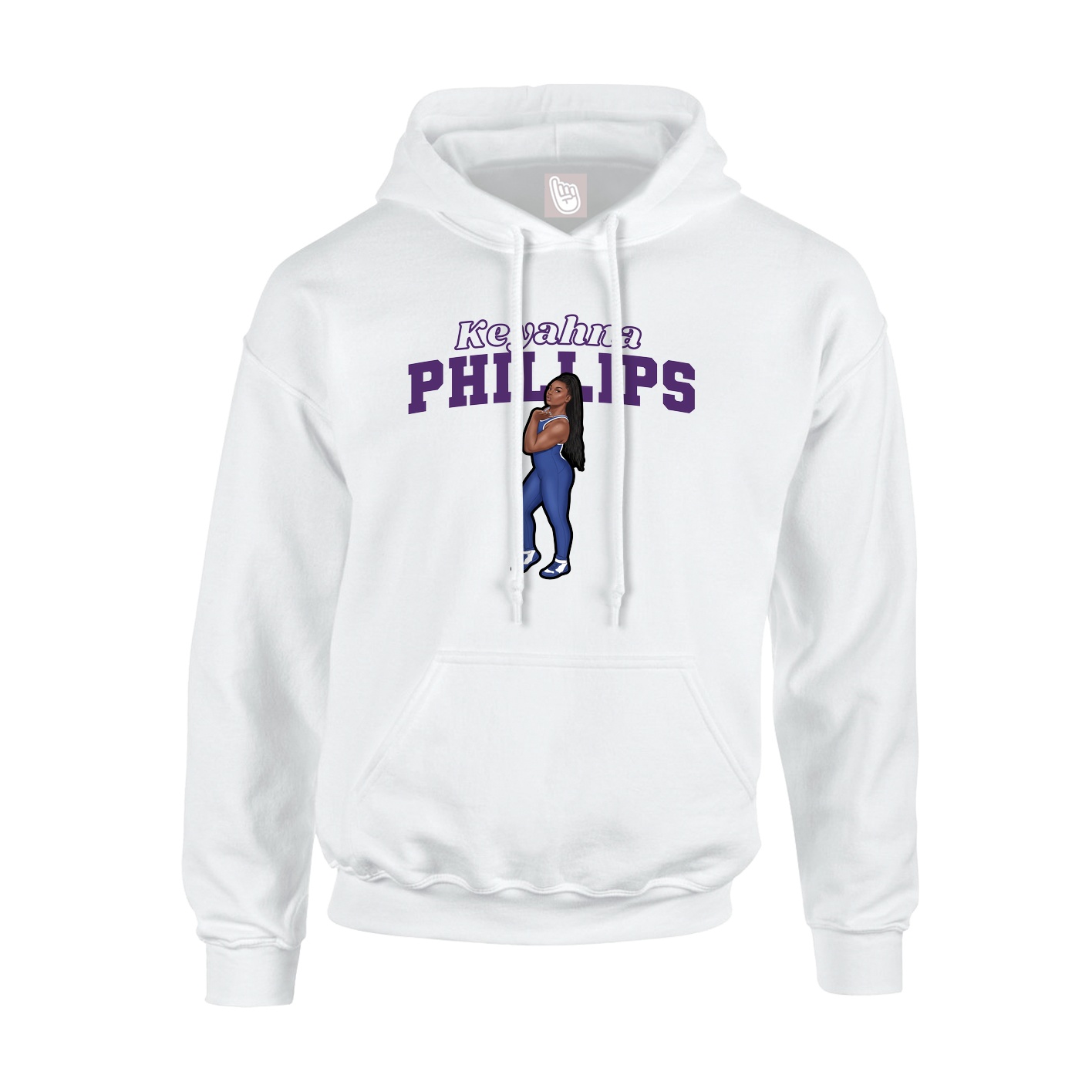Youth Hoodie — Name Arch in White