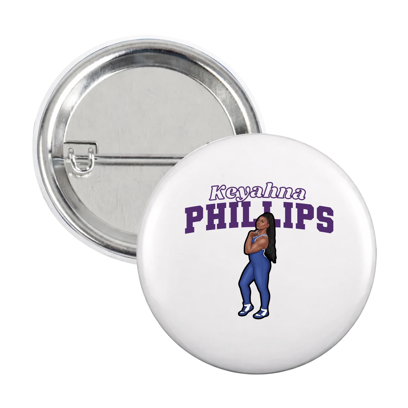 Game Day Button — Name Arch in White