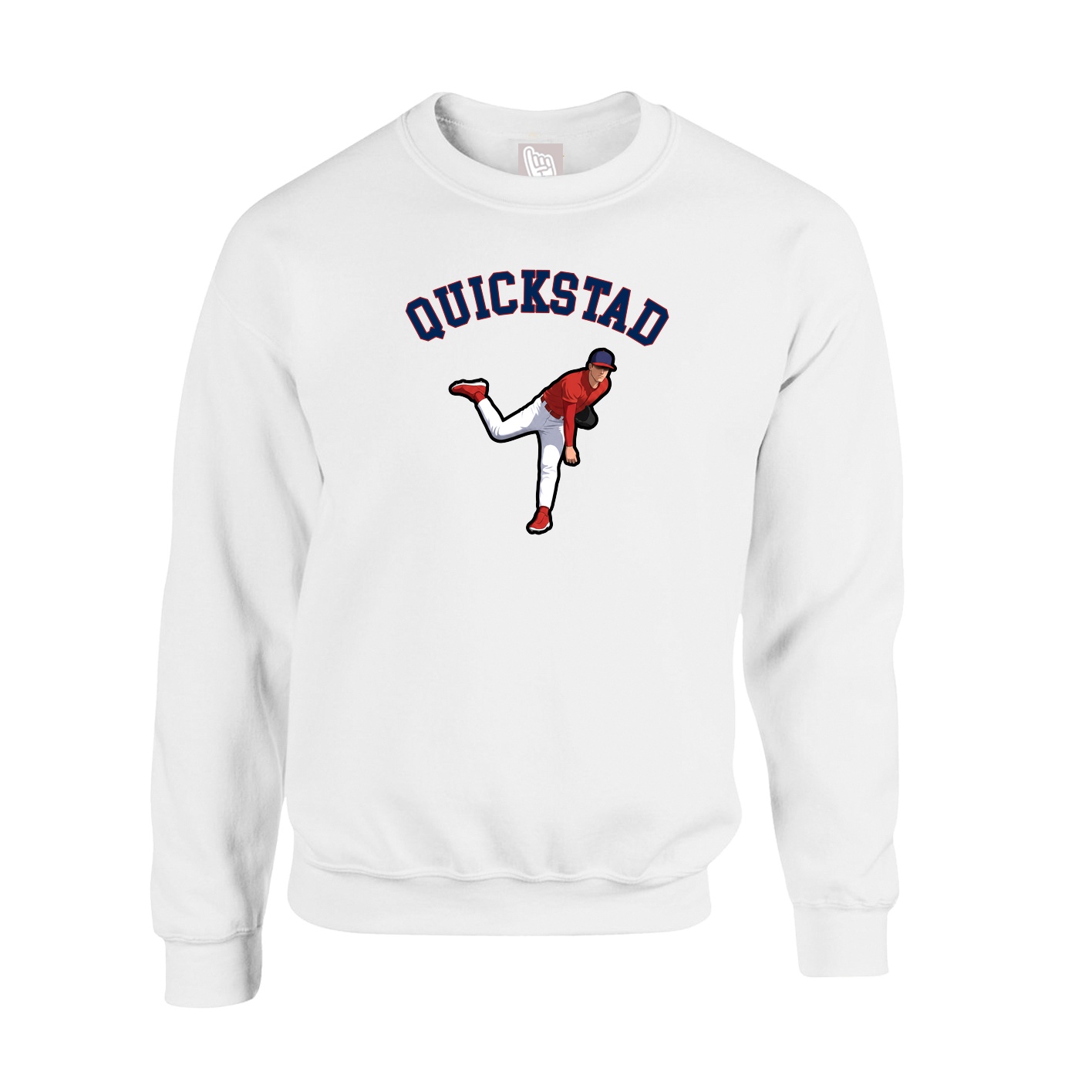 Fleece Crew — Shirsey Arch in White
