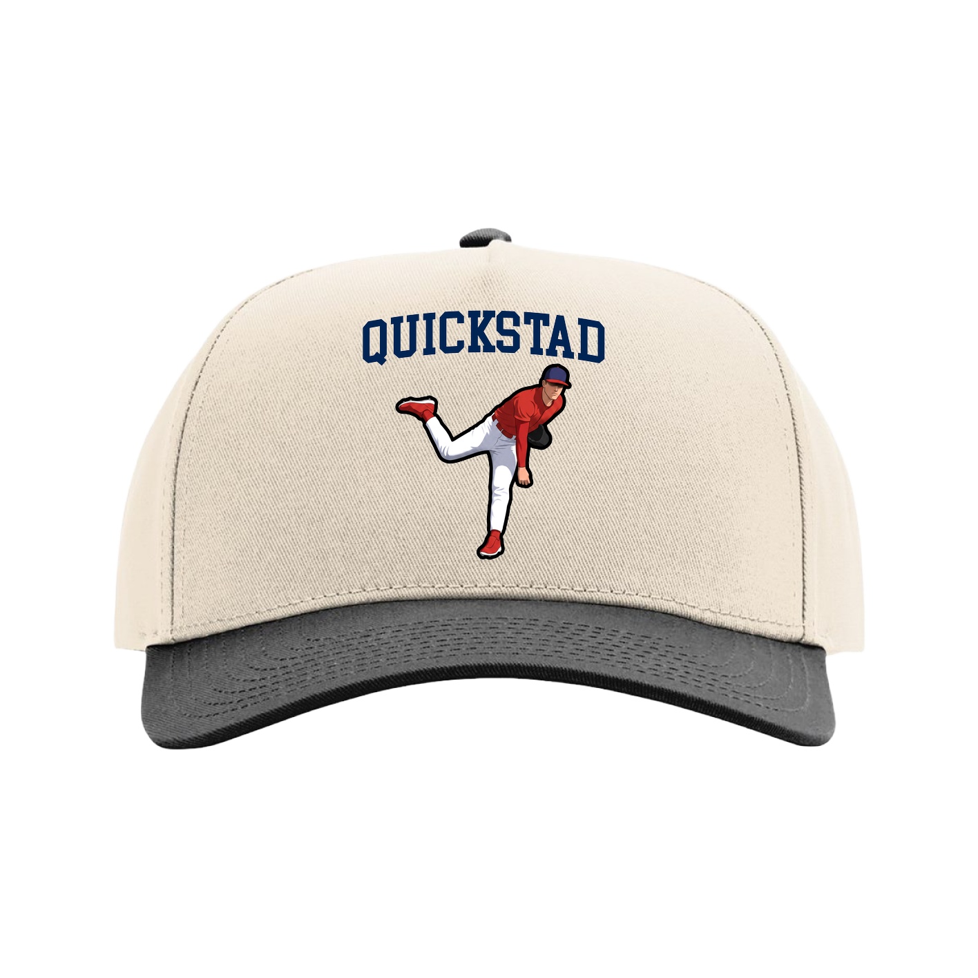 Full Fabric Five-Panel Champ Cap — Shirsey in Cream/Black