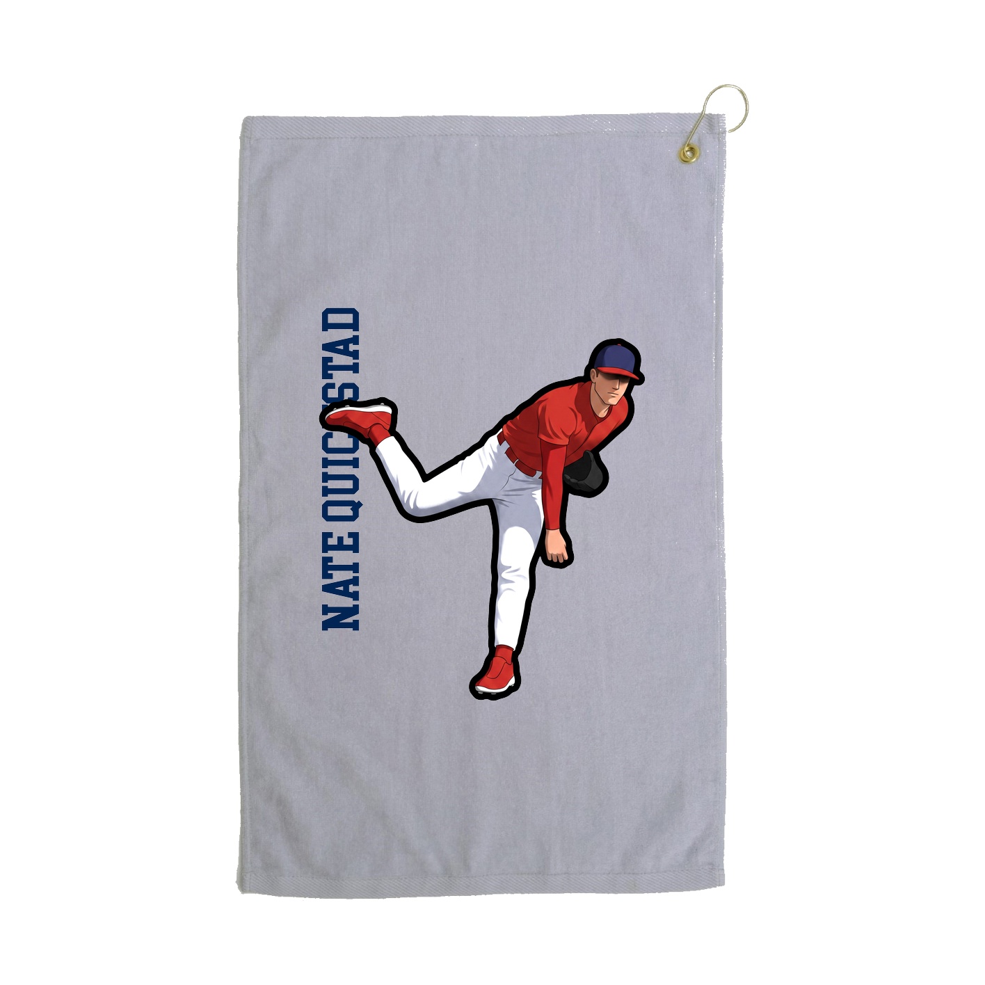 Golf Towel — Name Vertical in Grey