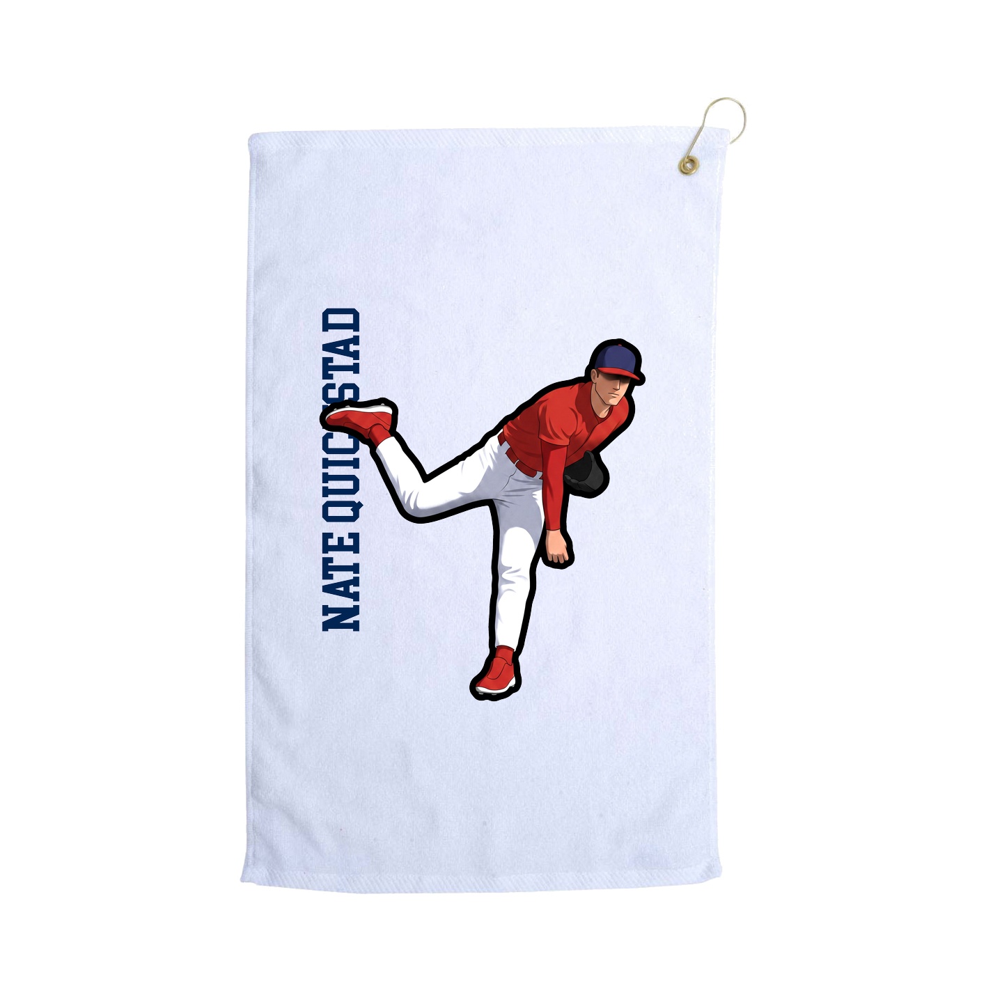 Golf Towel — Name Vertical in White