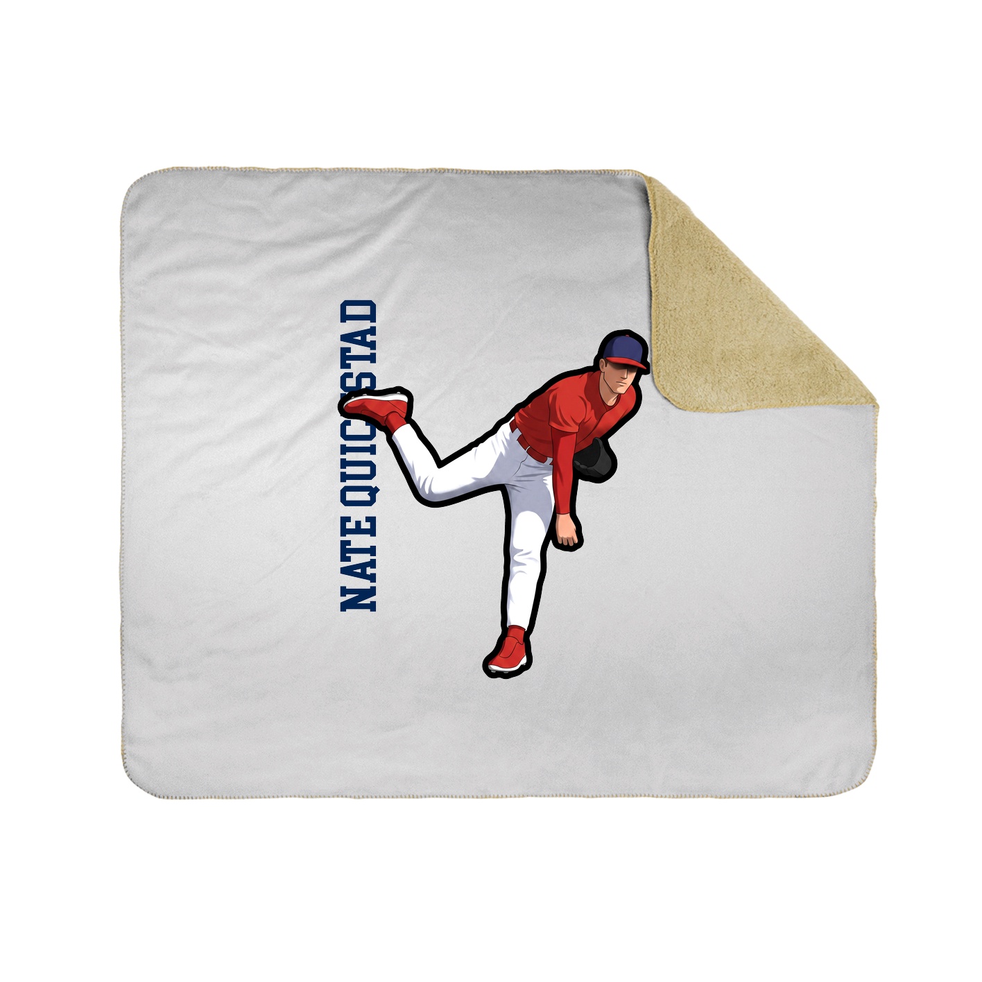 Throw Blanket — Name Vertical in White