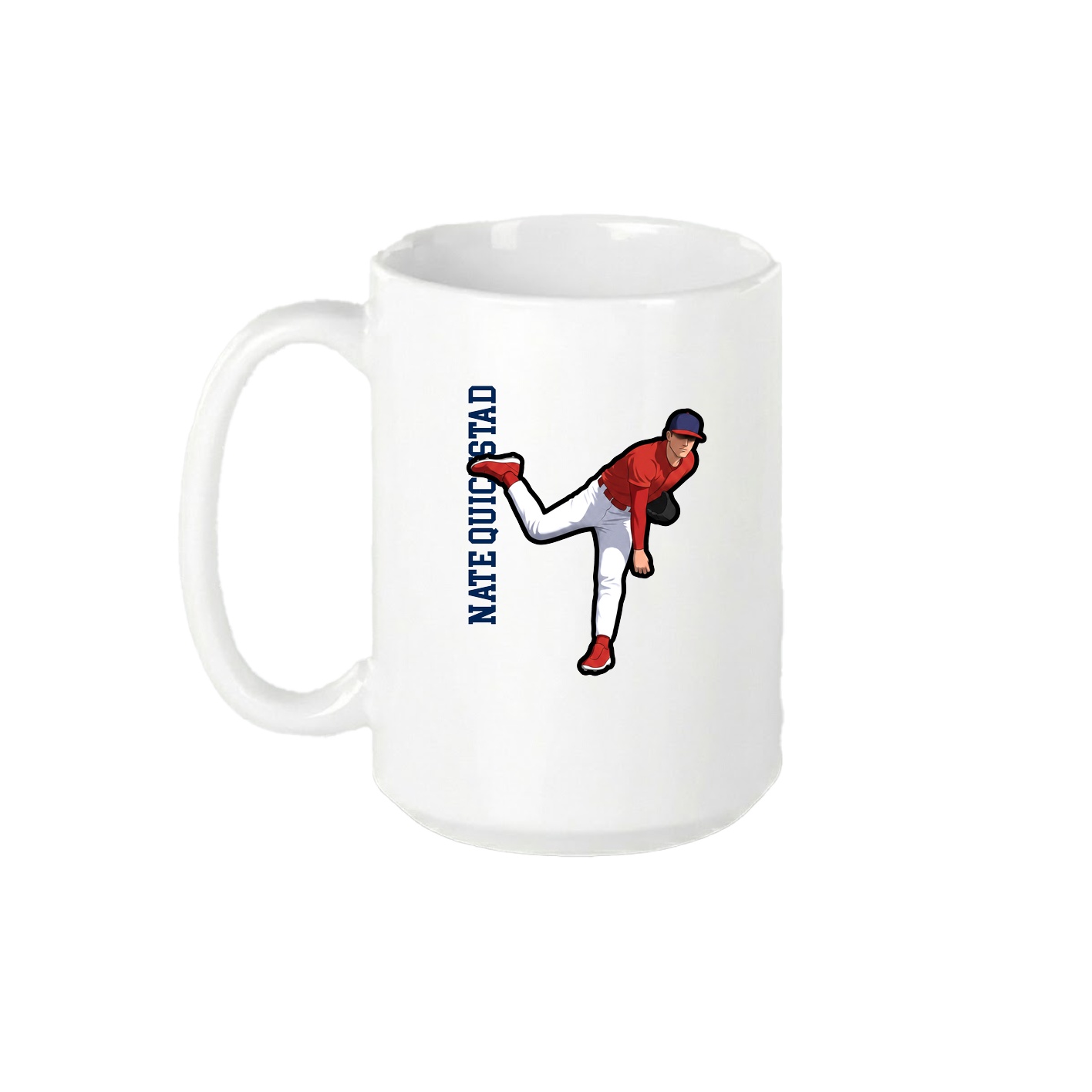 15oz Coffee Mug — Name Vertical in White