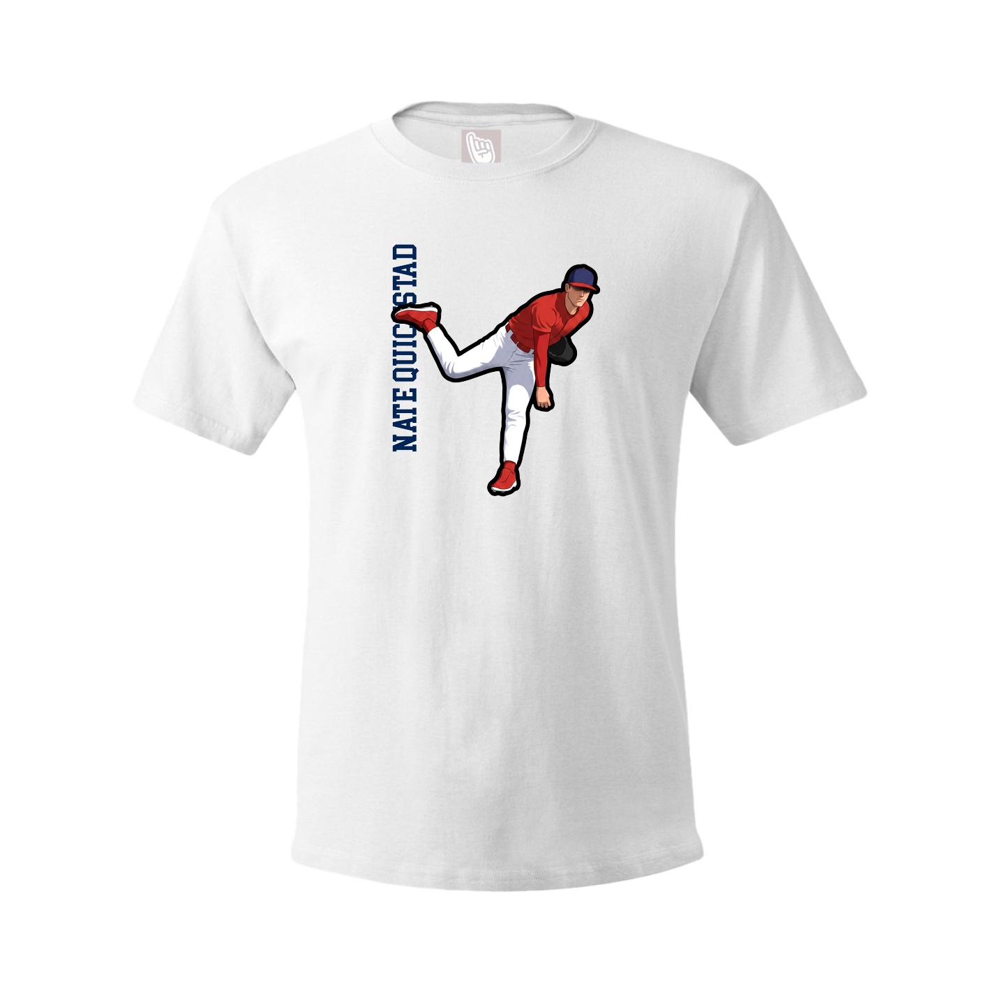 Youth Tee — Name Vertical in White