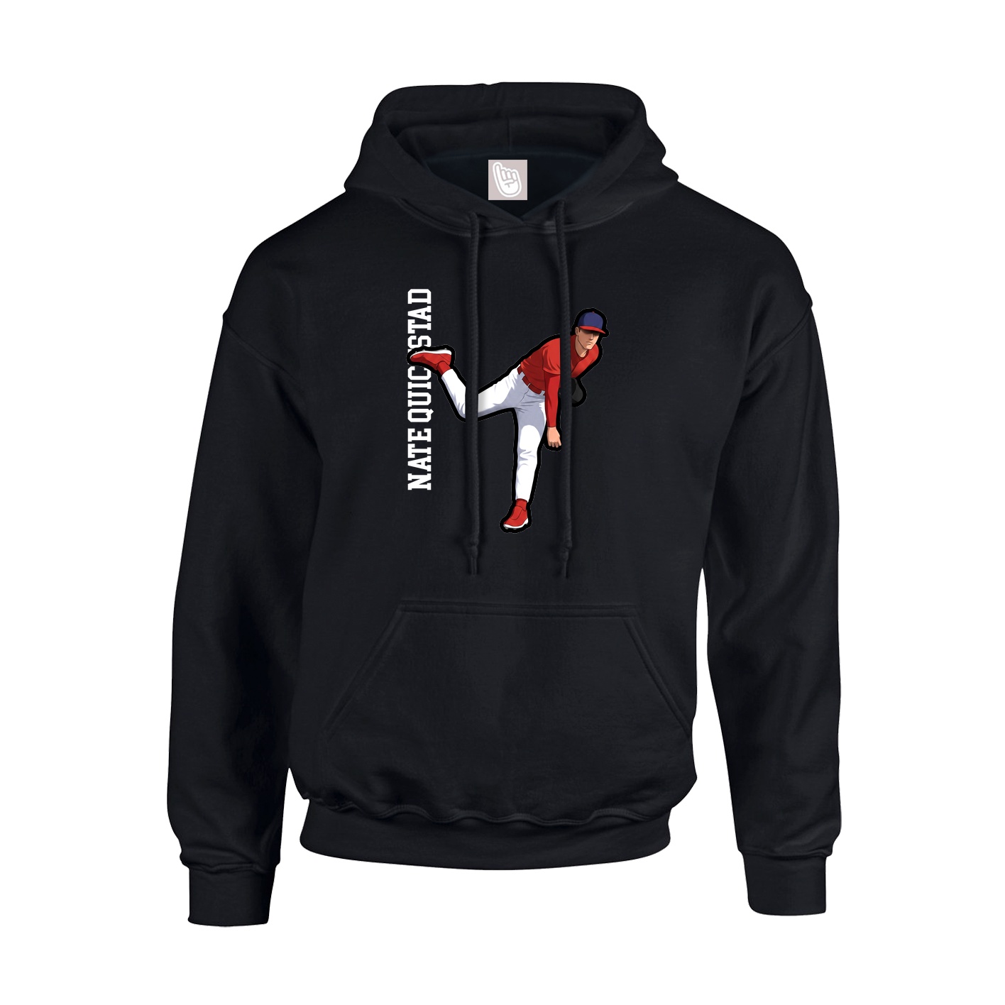Hoodie — Name Vertical in Black