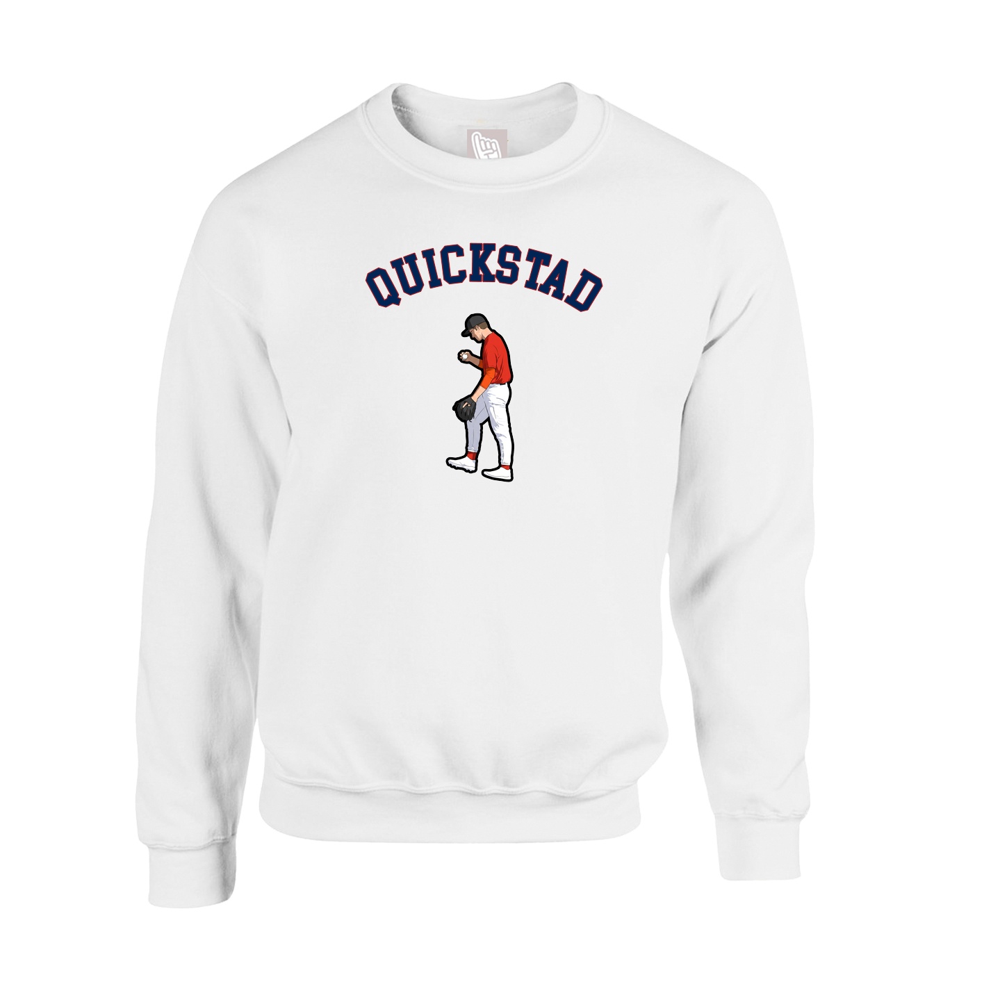 Fleece Crew — Shirsey Arch in White