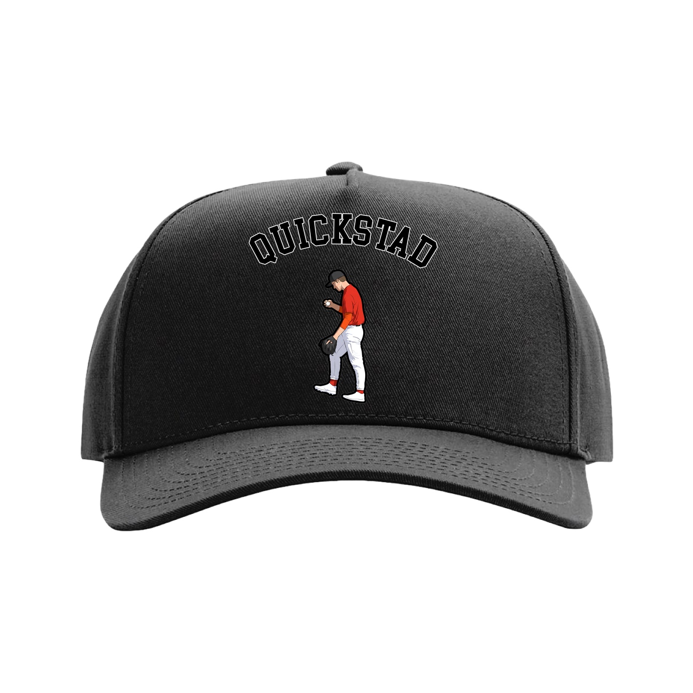 Full Fabric Five-Panel Champ Cap — Shirsey Arch in Black