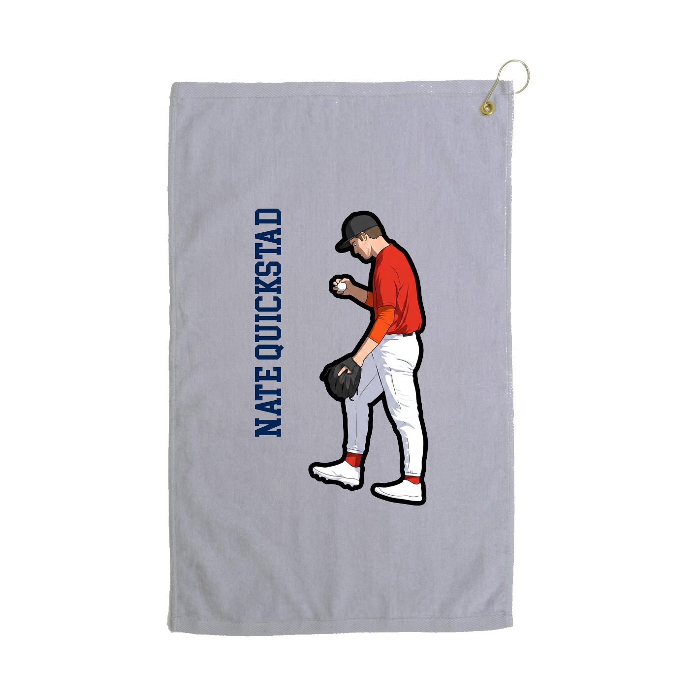 Golf Towel — Name Vertical in Grey