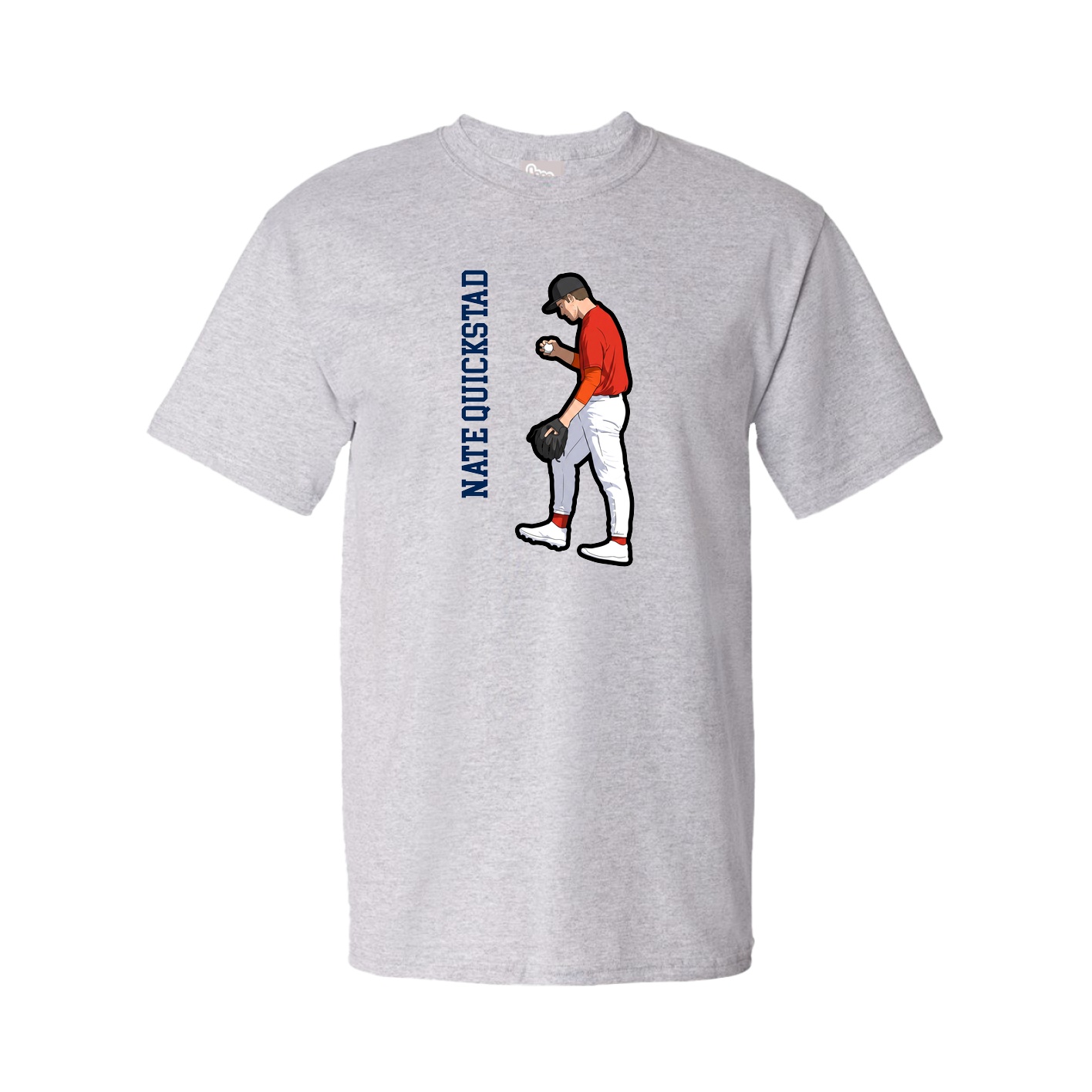 Youth Tee — Name Vertical in Grey