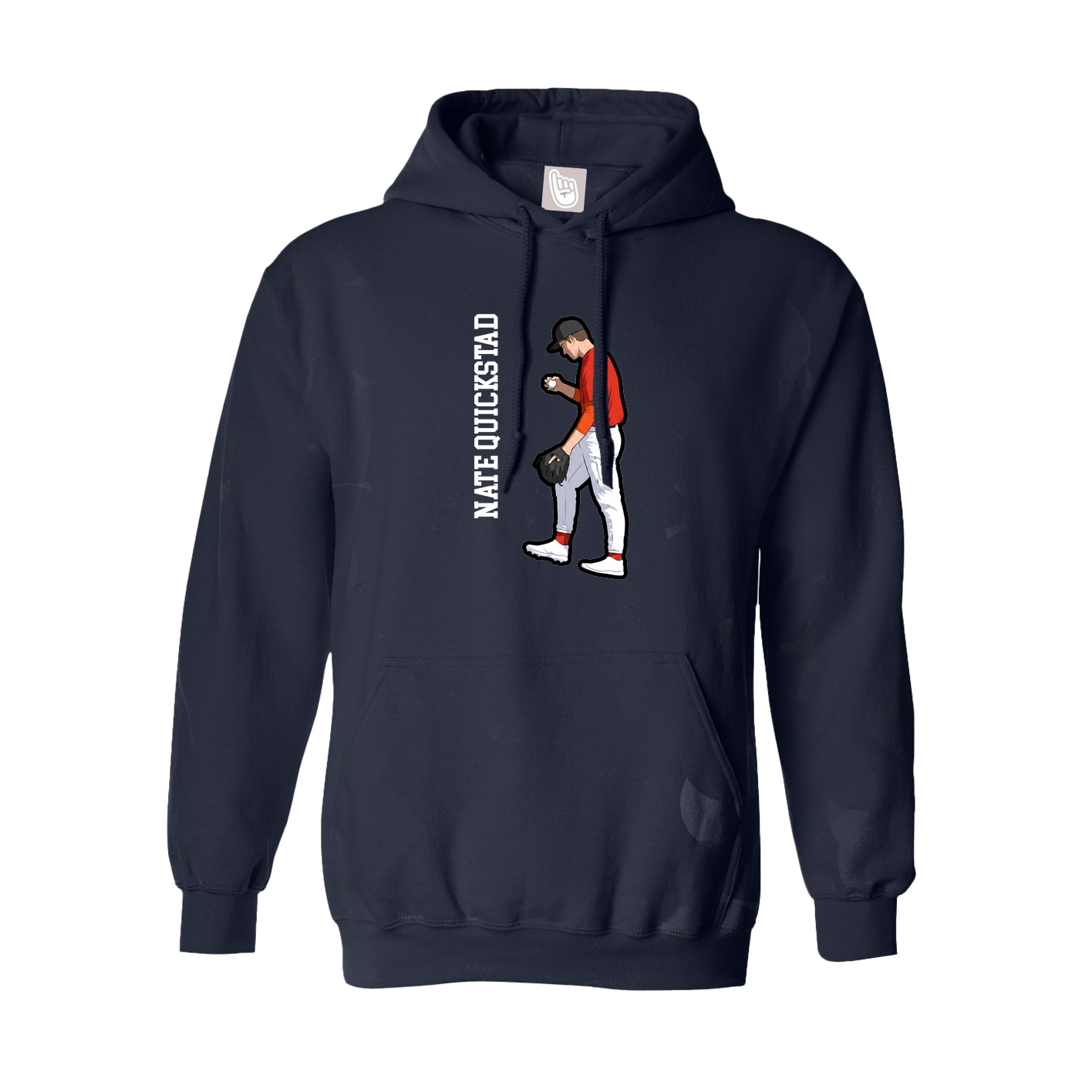 Youth Hoodie — Name Vertical in Navy