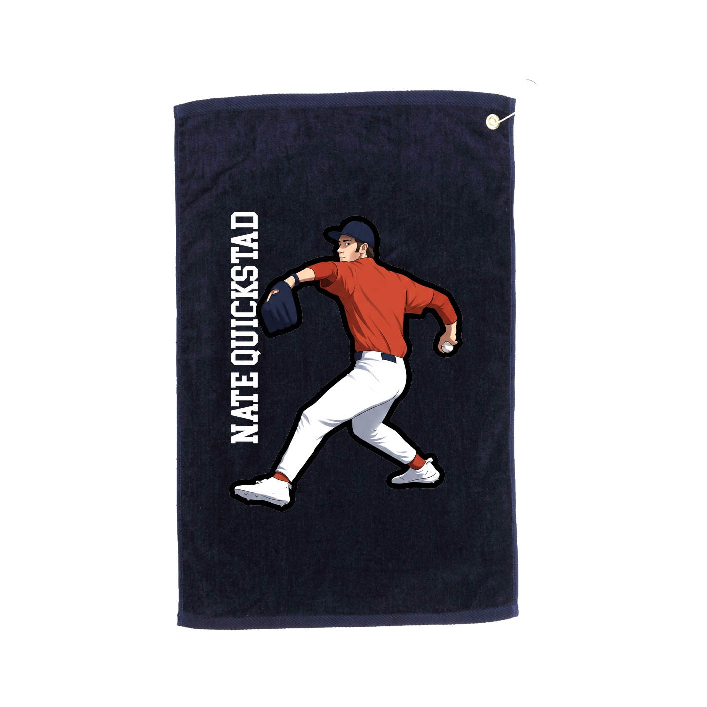Golf Towel — Name Vertical in Navy
