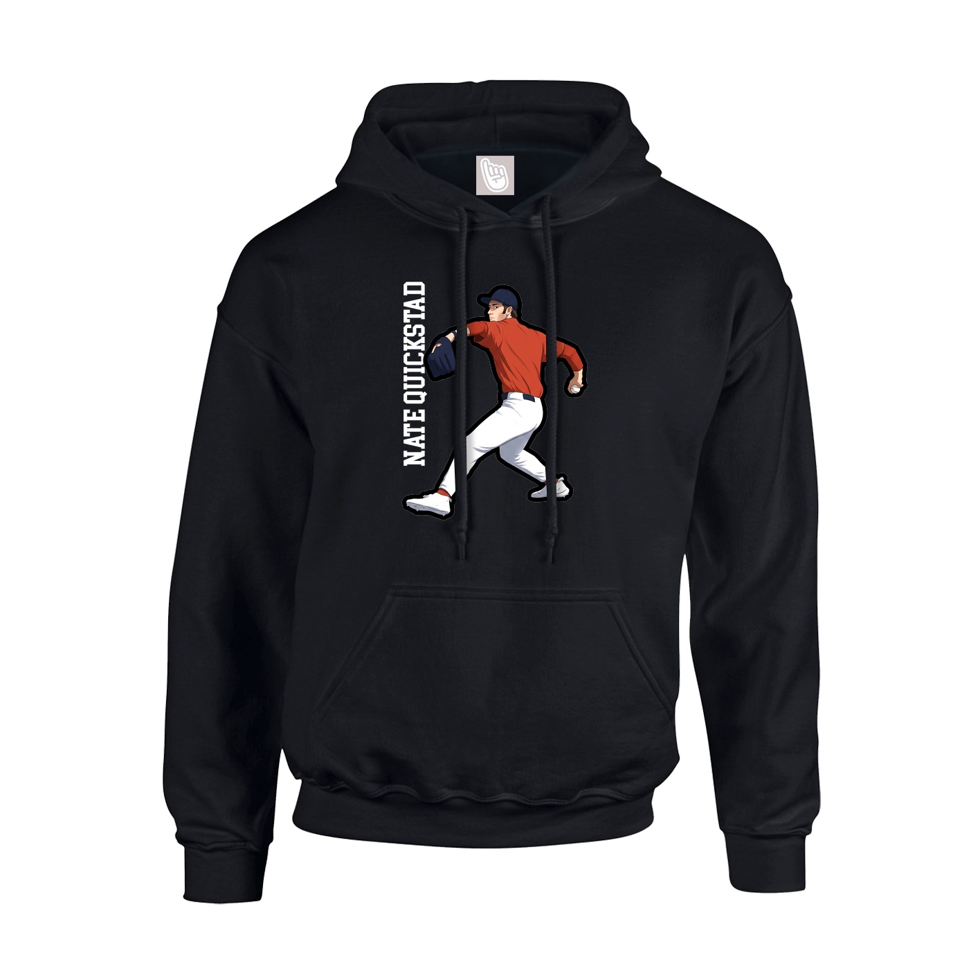 Youth Hoodie — Name Vertical in Black