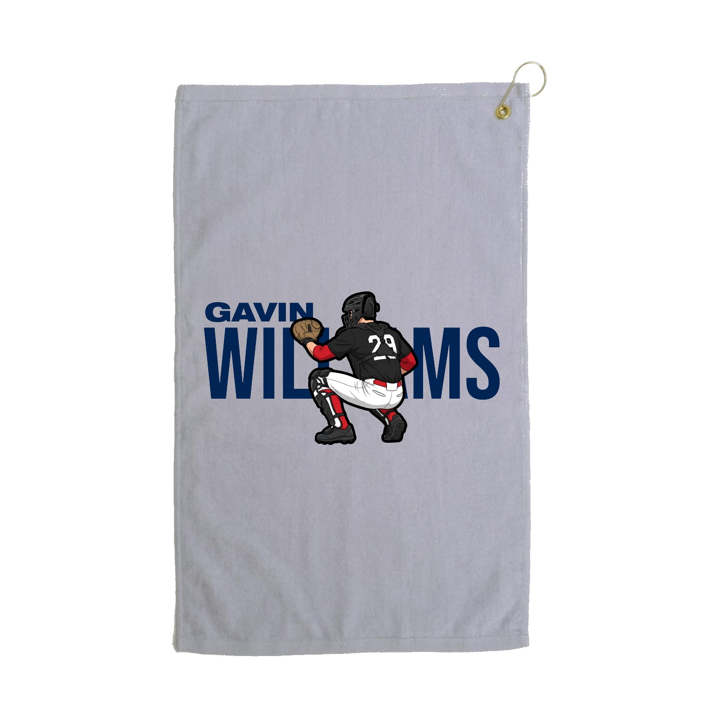 Golf Towel — Player Name in Grey
