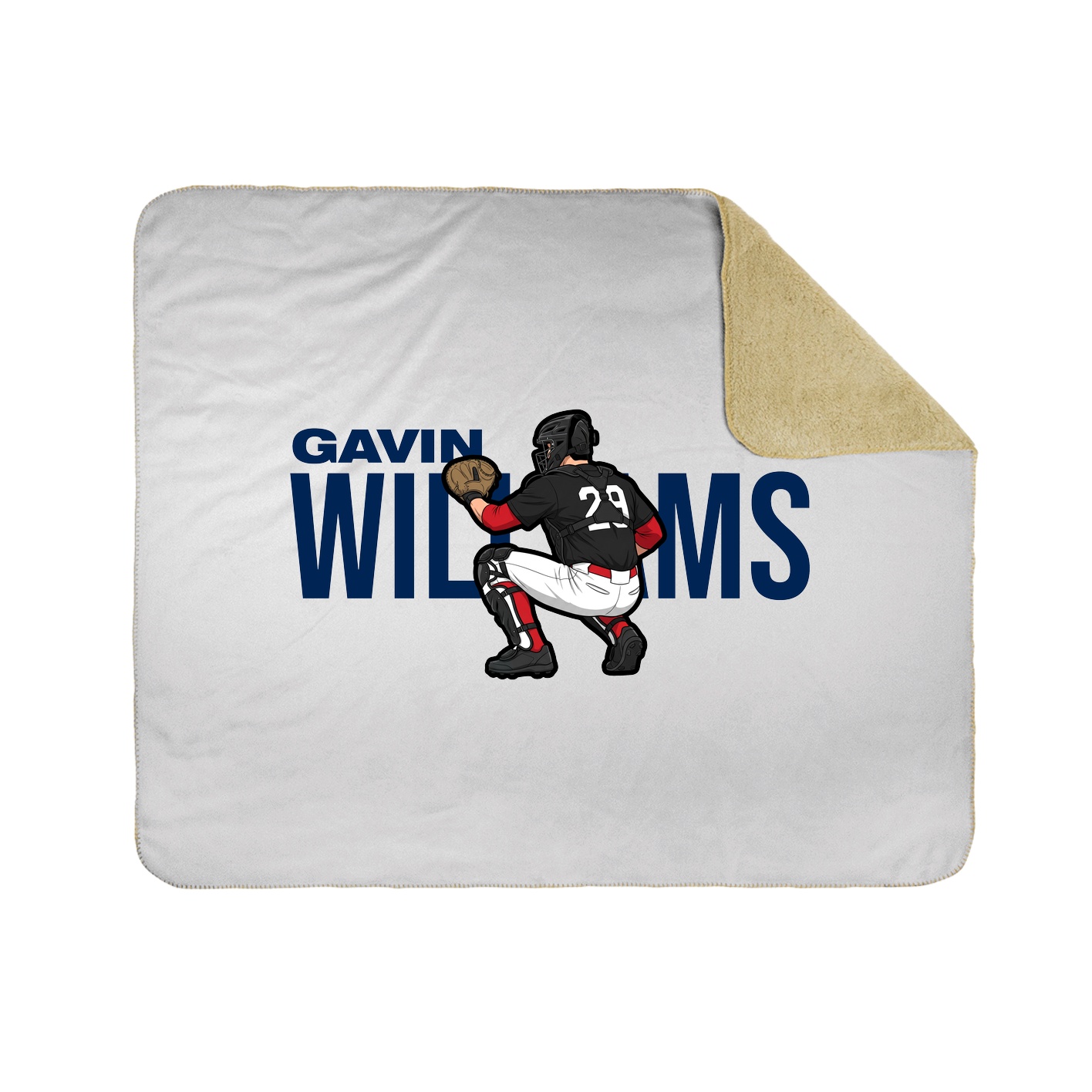 Throw Blanket — Player Name in White