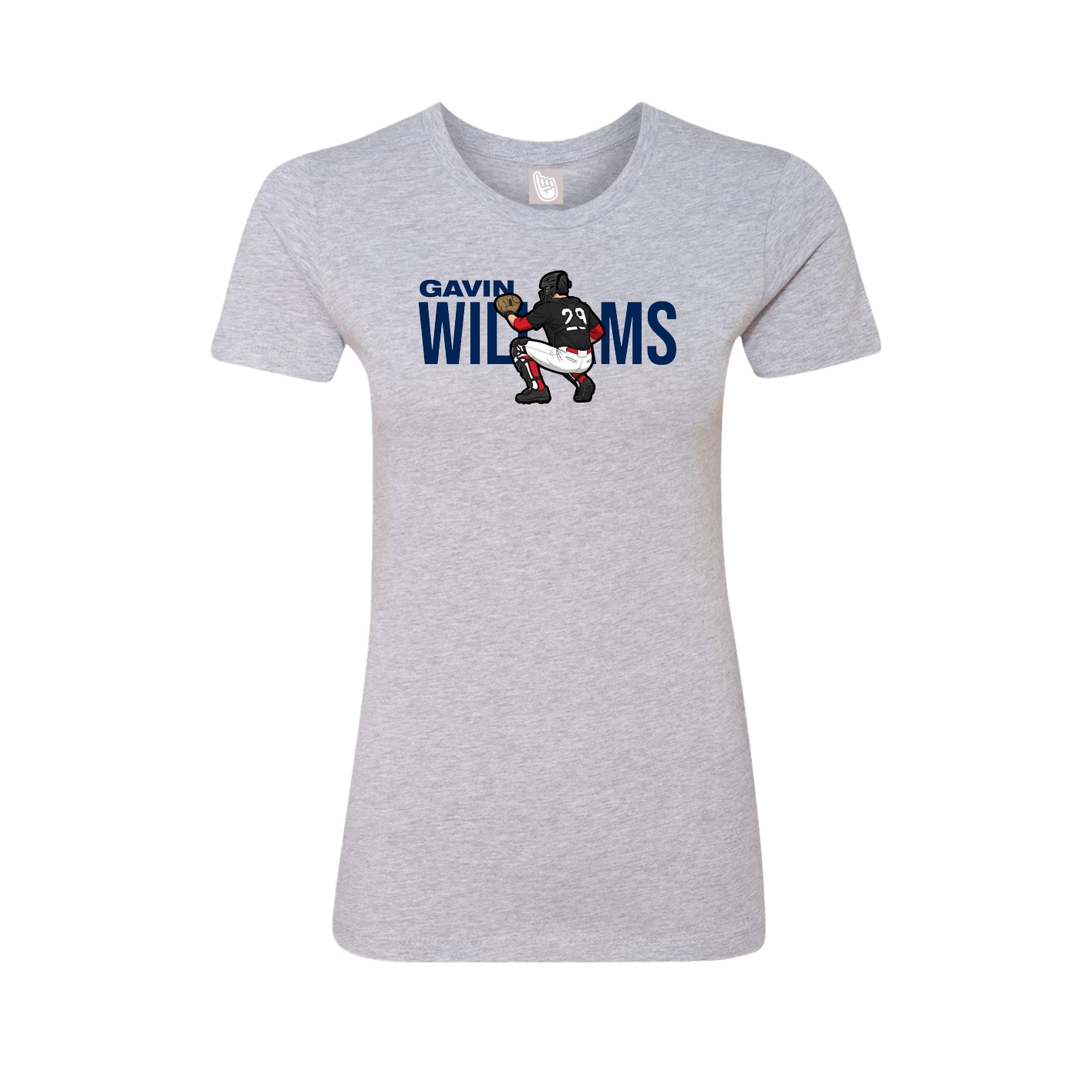 Fitted Women's Tee — Player Name in Grey