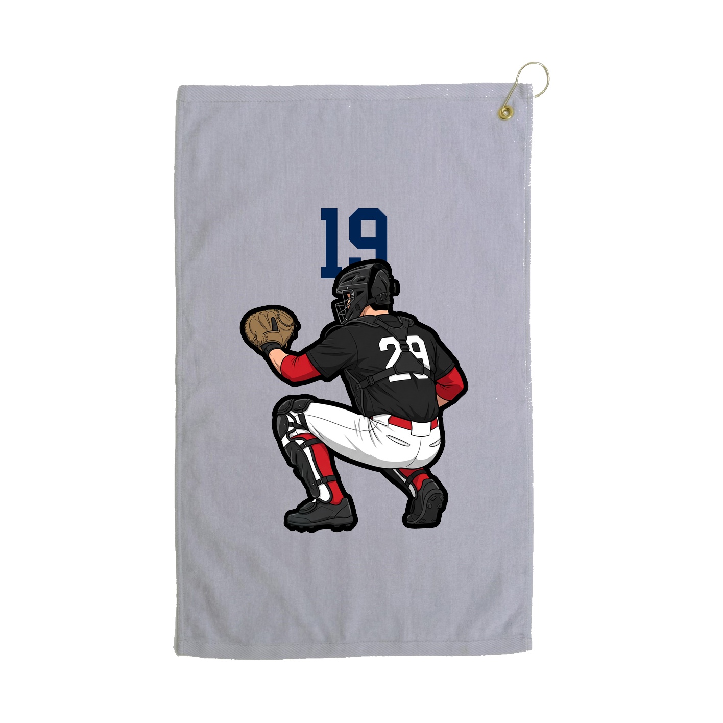 Golf Towel — Number Top in Grey