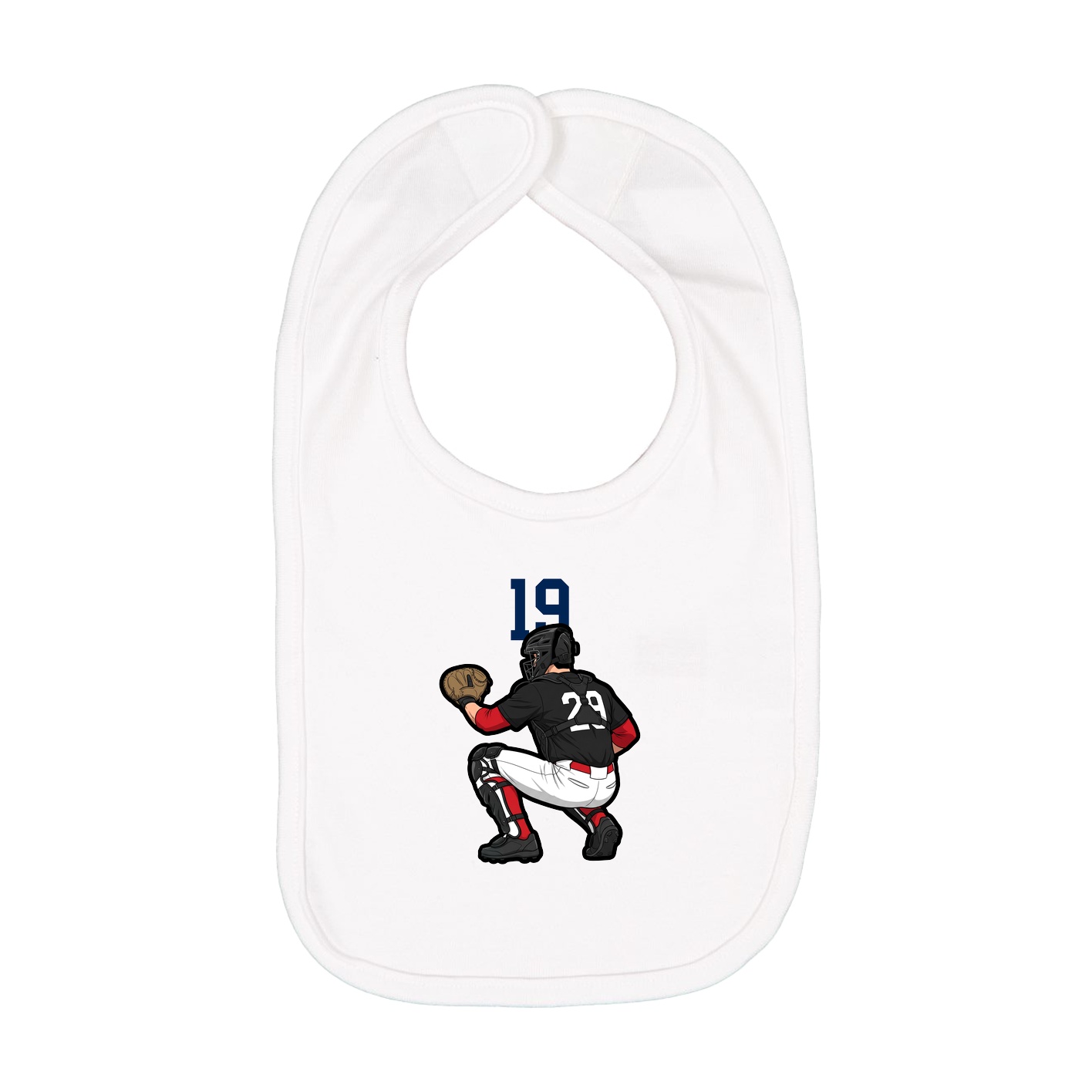 Infant Bib — Number Top in White