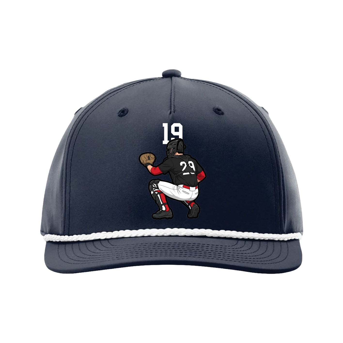 Five-Panel Classic Rope Cap — Number Top in Navy