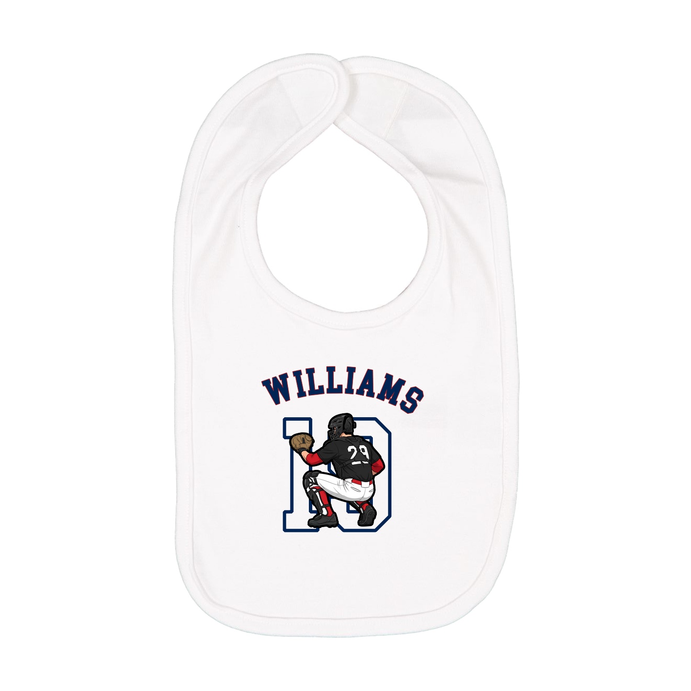 Infant Bib — Shirsey Arch in White