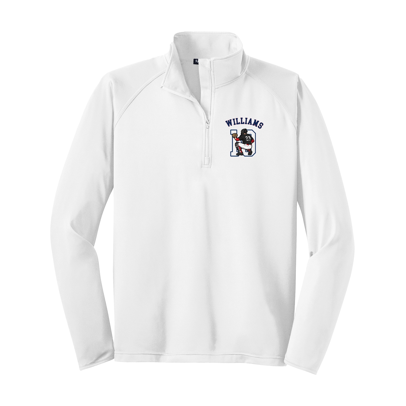 Q-Zip Pullover — Shirsey Arch in White