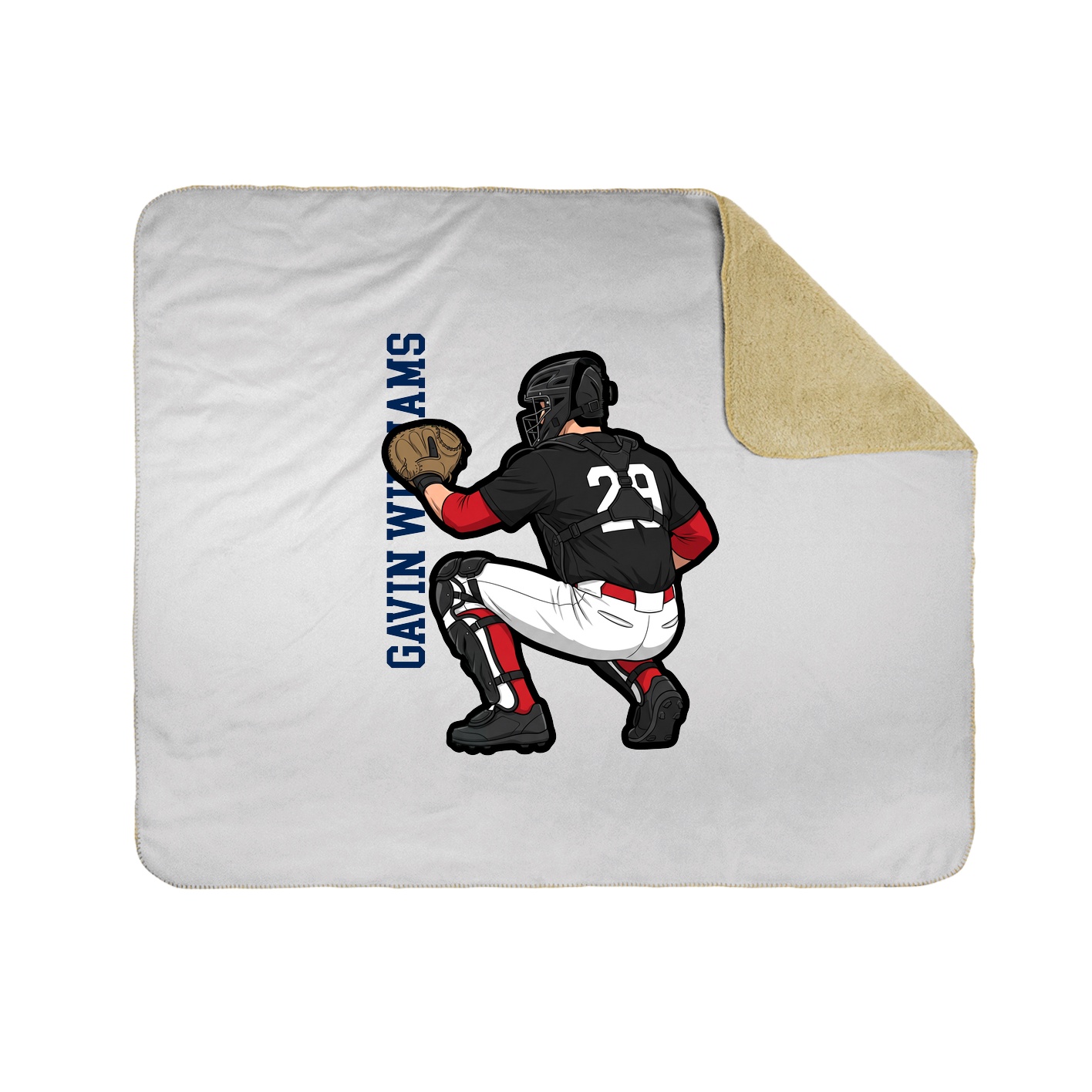 Throw Blanket — Name Vertical in White