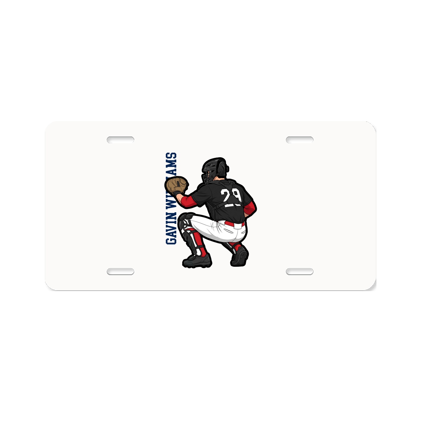 License Plate — Name Vertical in Classic