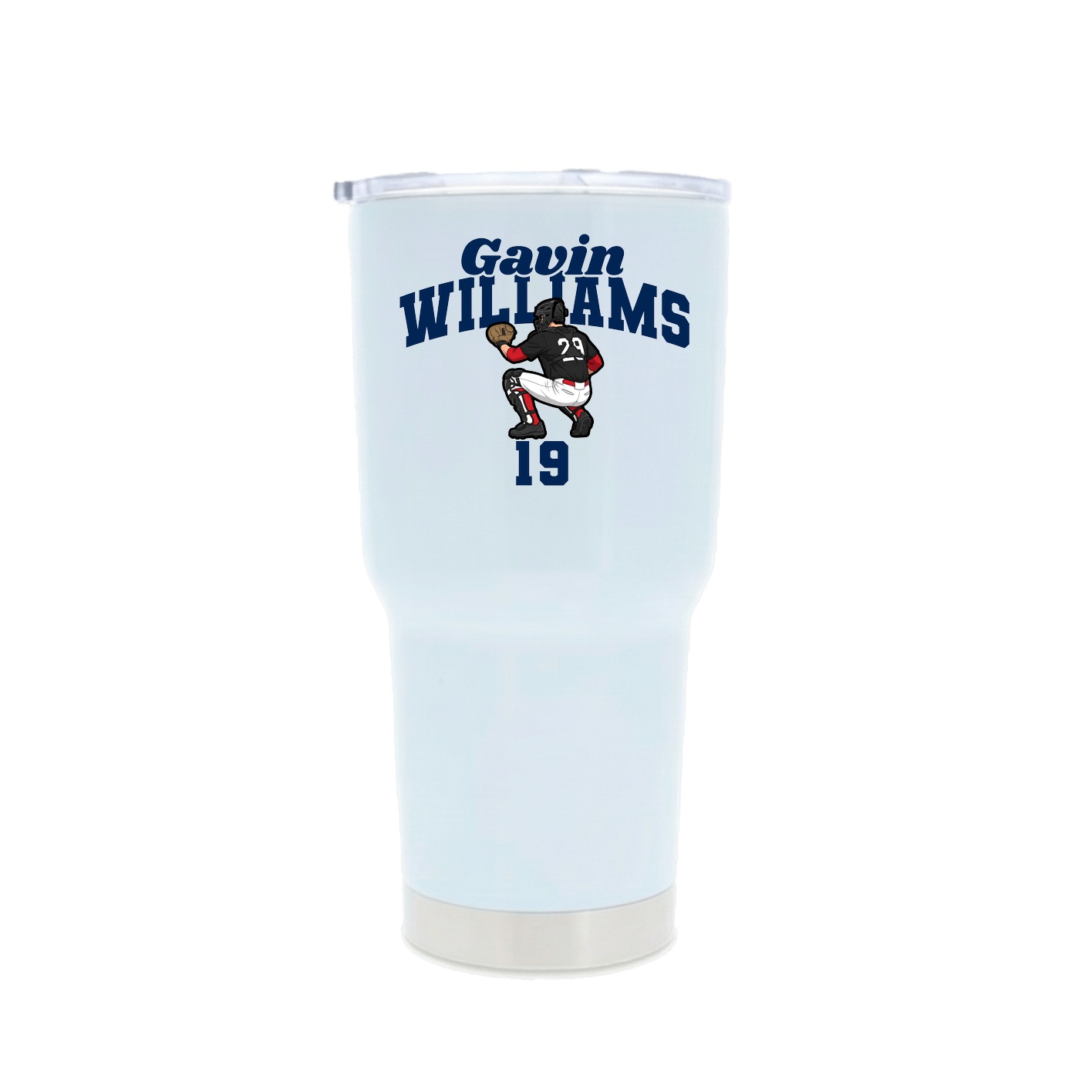30oz Stainless Steel Tumbler — Signature Arch in White