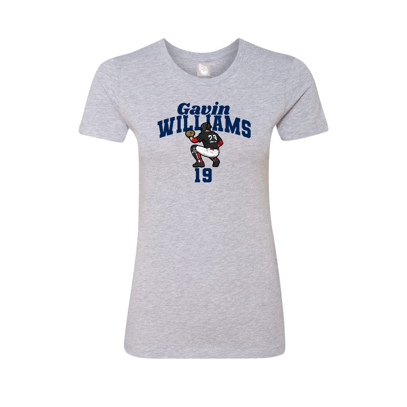Fitted Women's Tee — Signature Arch in Grey
