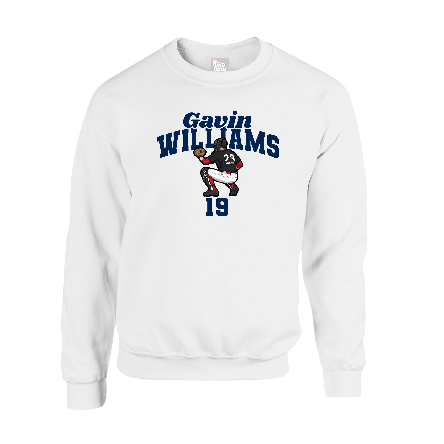 Fleece Crew — Signature Arch in White