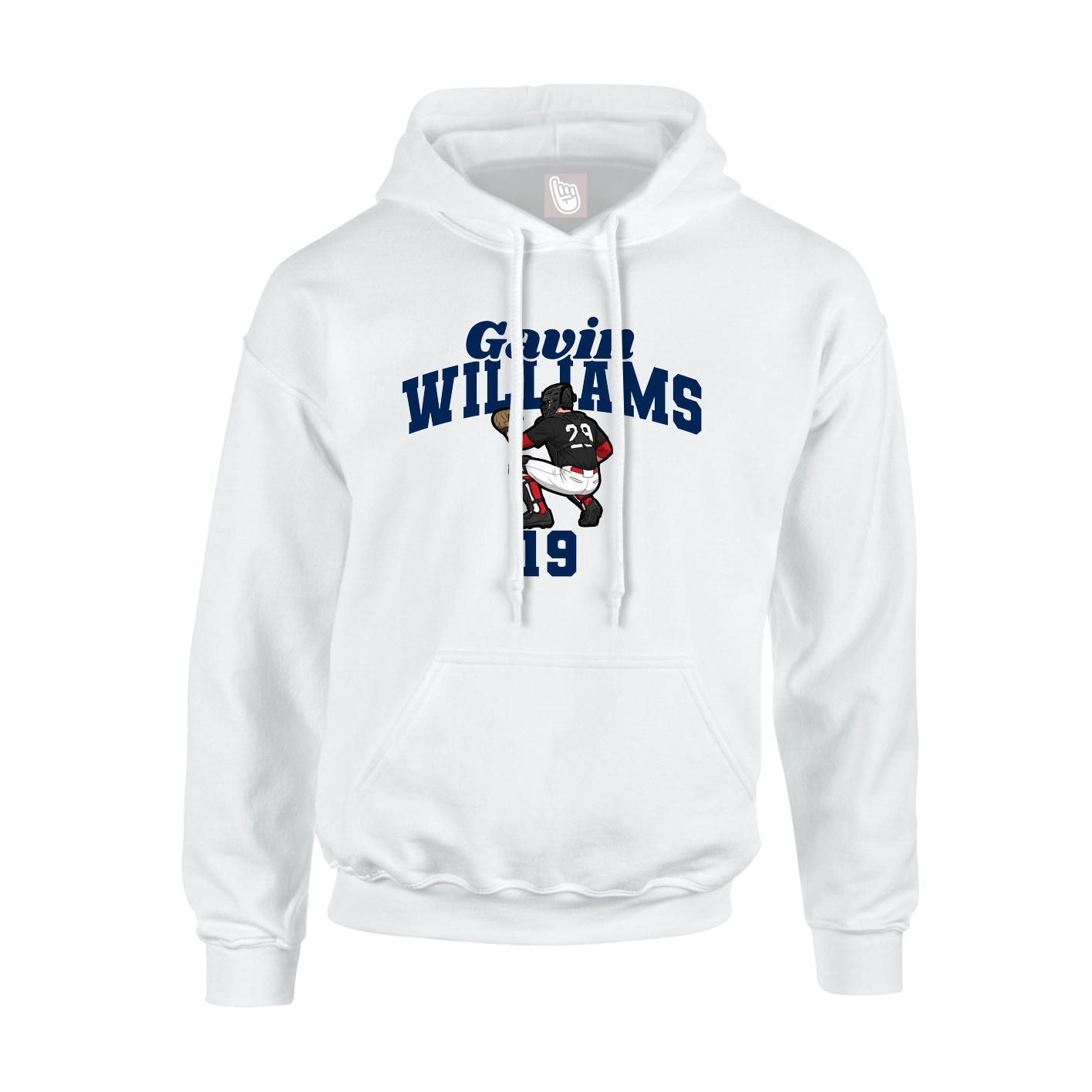 Youth Hoodie — Signature Arch in White