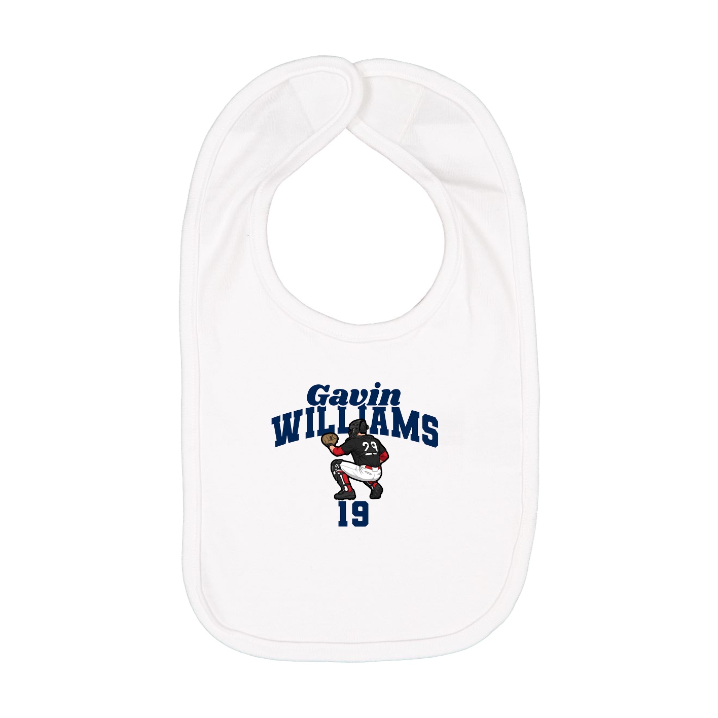 Infant Bib — Signature Arch in White