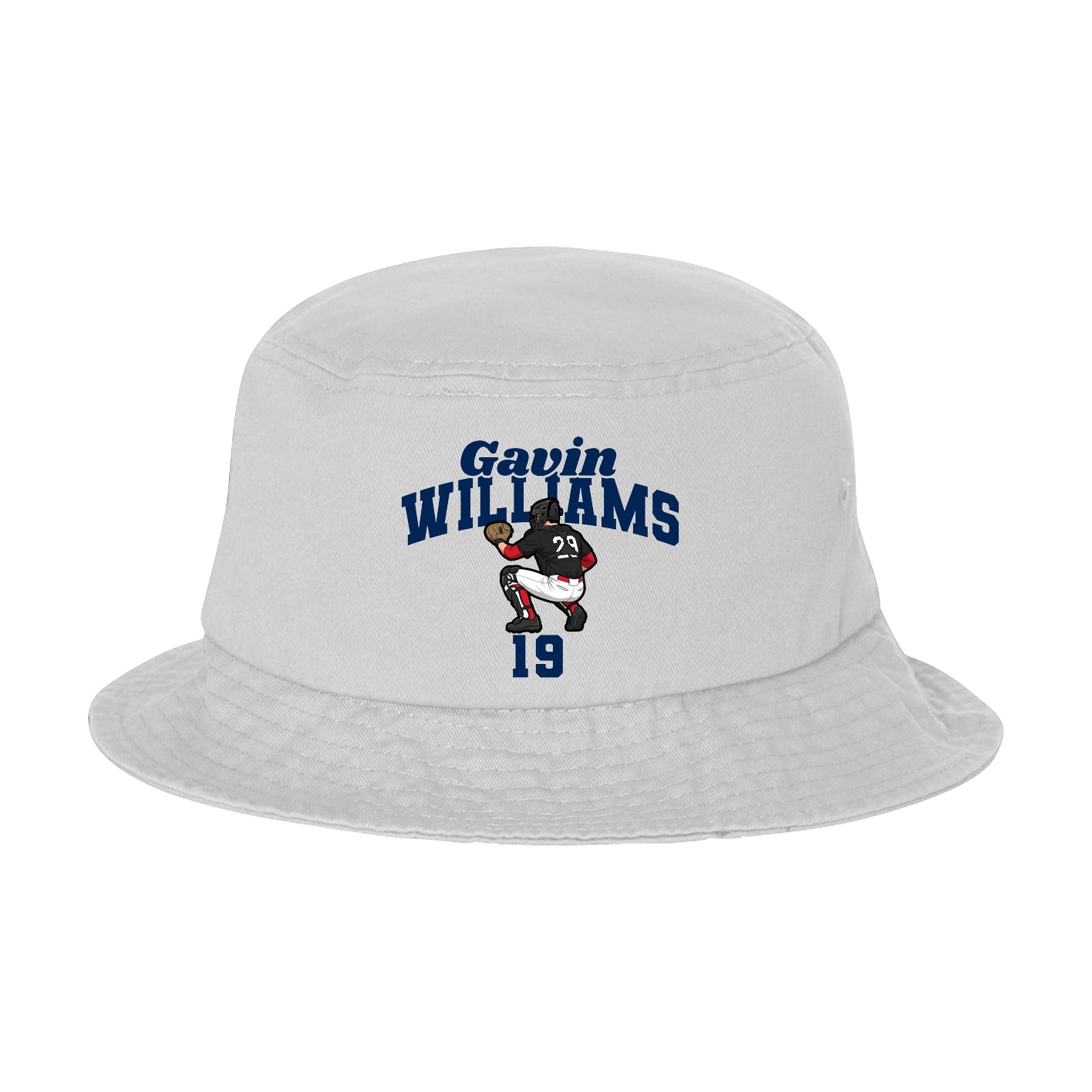 Bucket Cap — Signature Arch in White
