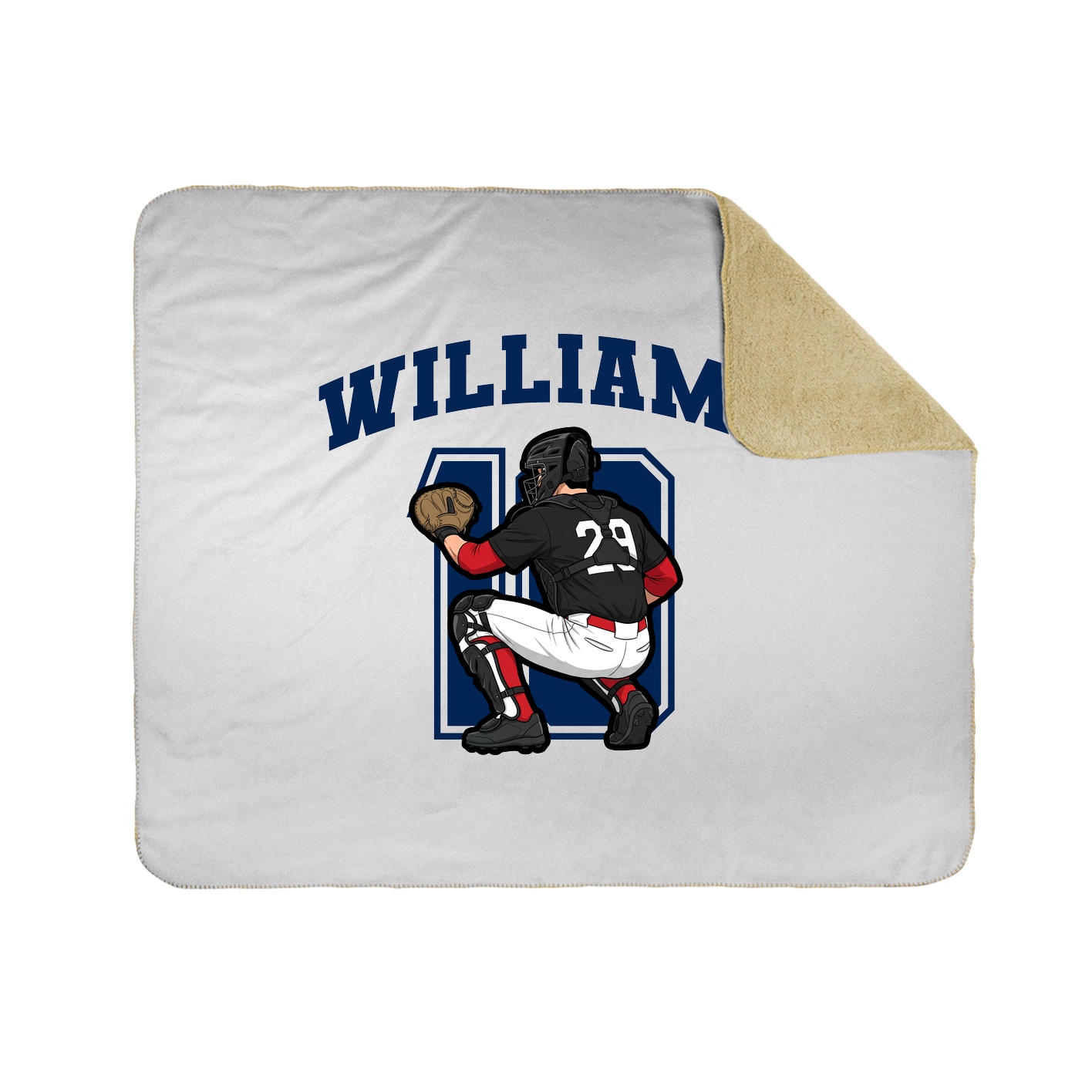 Throw Blanket — Number in White